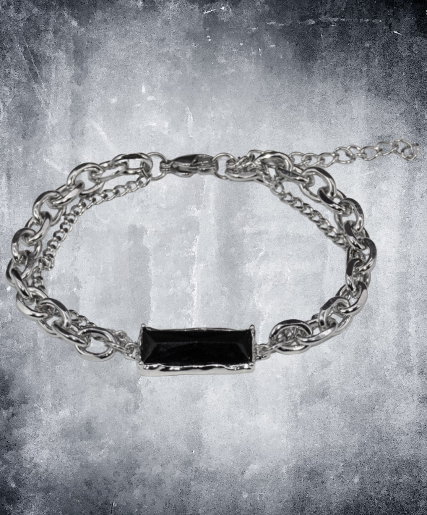 two-type chain black stone bracelet EN2391