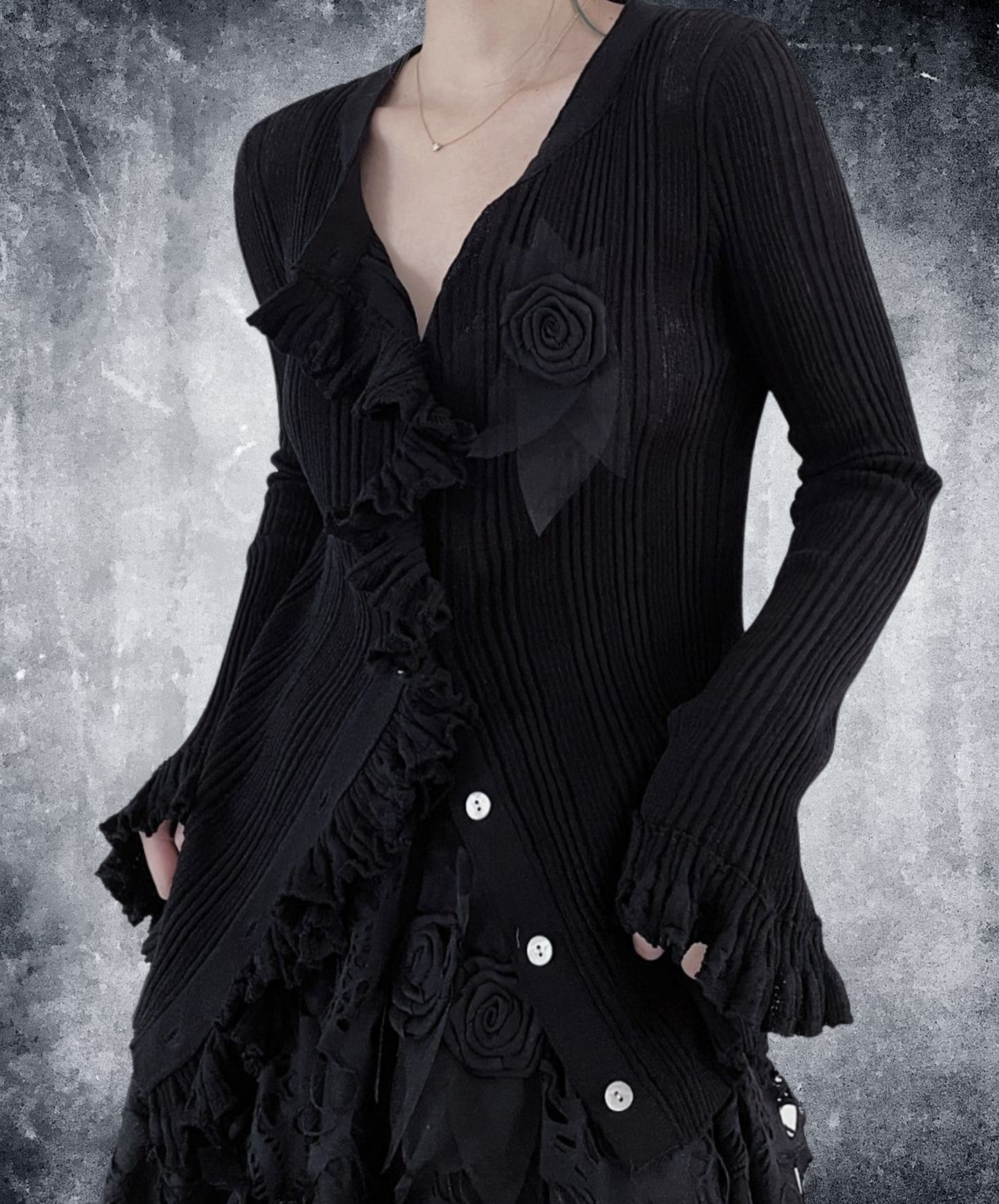 【style47】dark mode outfit set EN1624(cardigan +skirt set)
