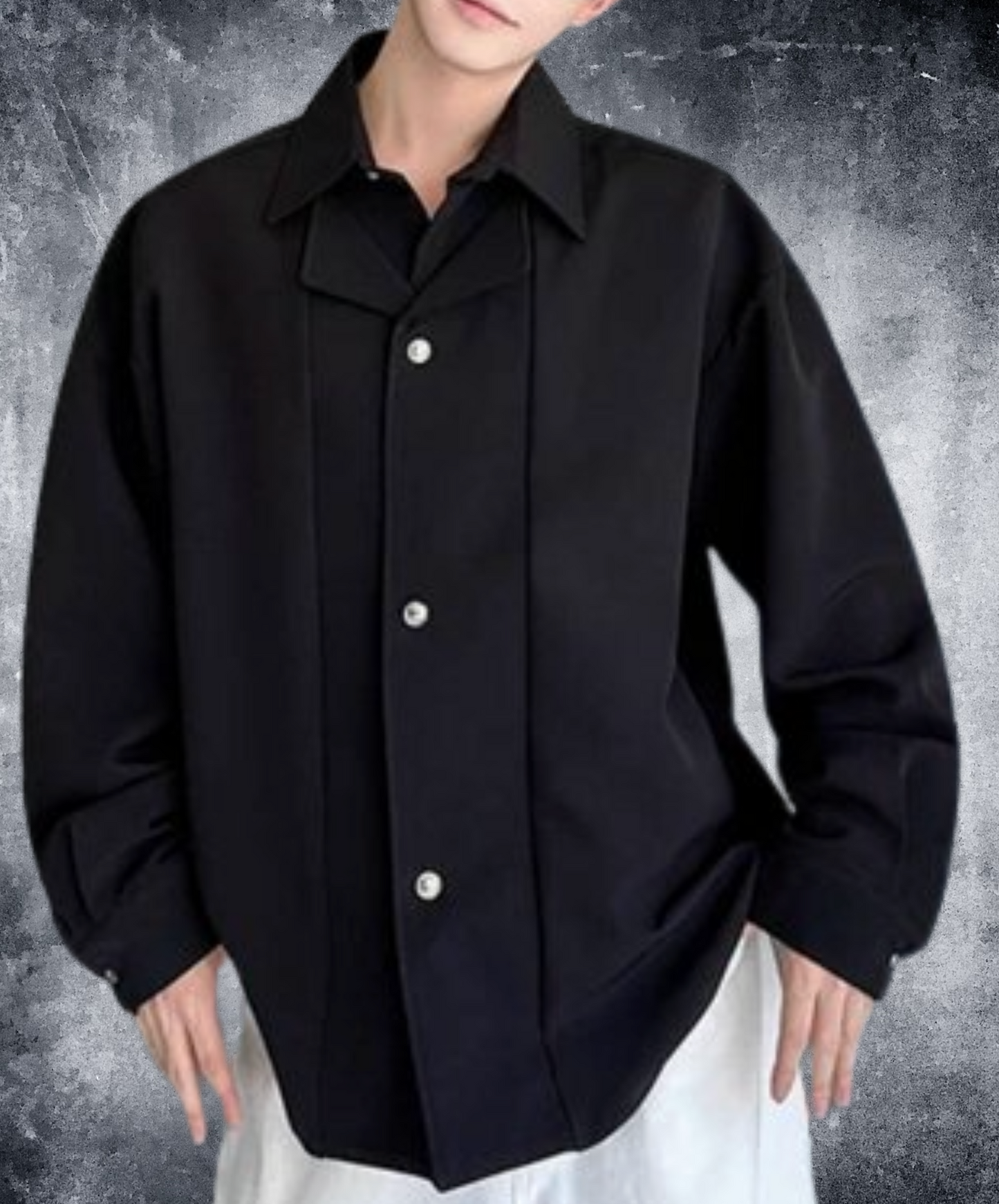 draped fake two-piece suit shirt EN2452