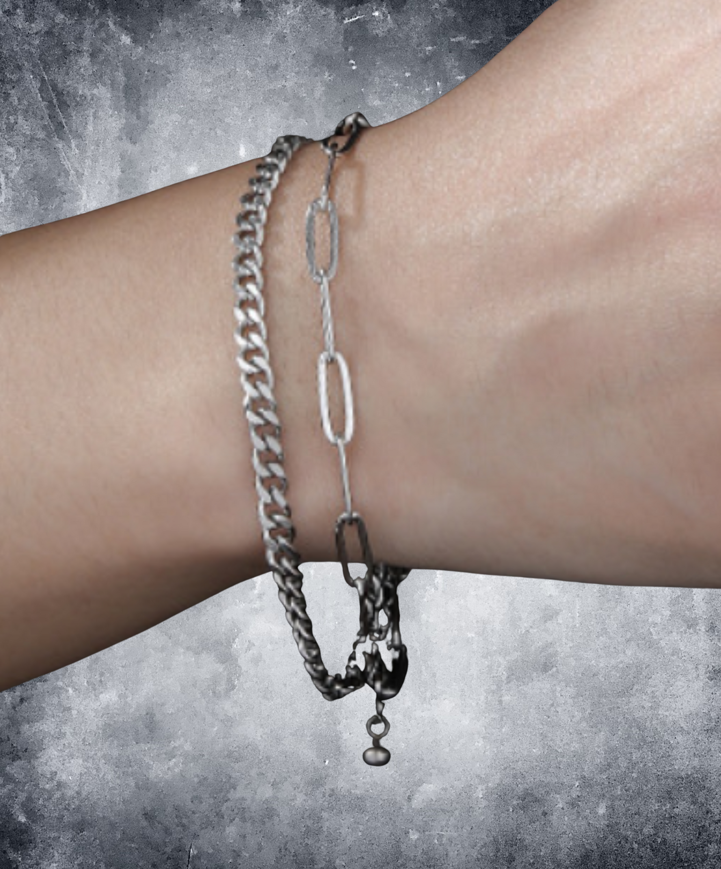 overlapping double chains bracelet EN2296