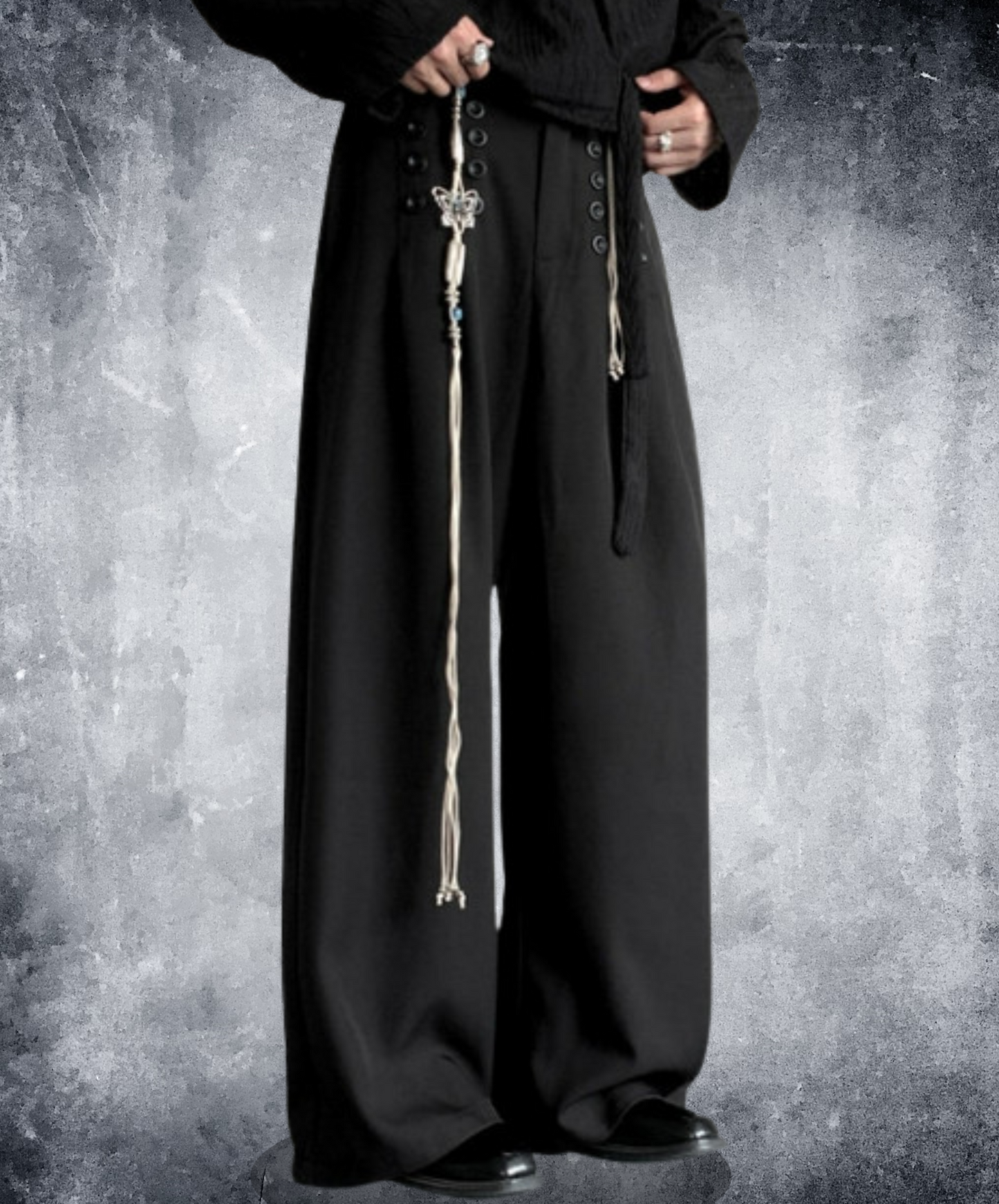 retro multiple button decoration pants EN2371