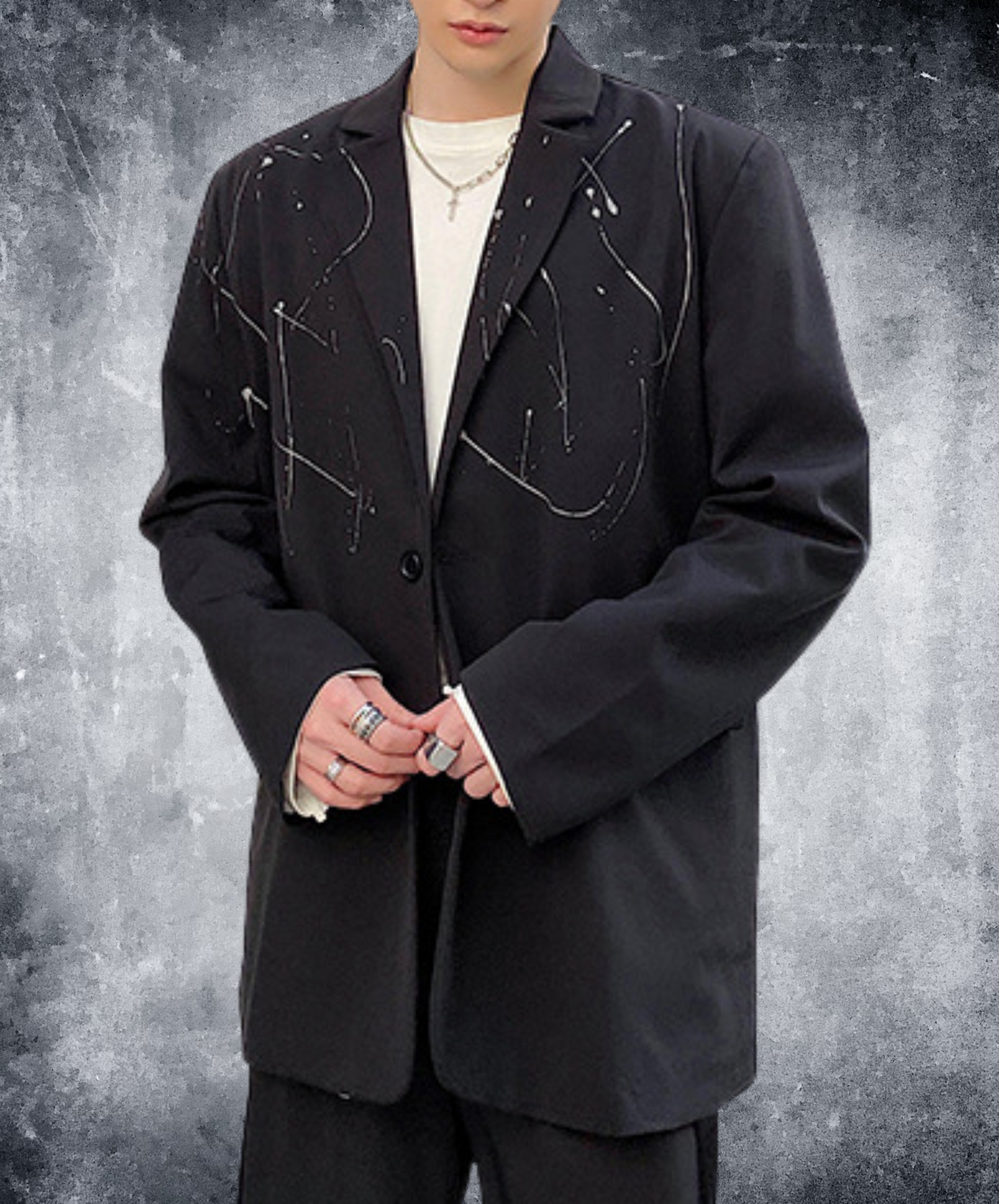 Irregular doodle design jacket EN2405