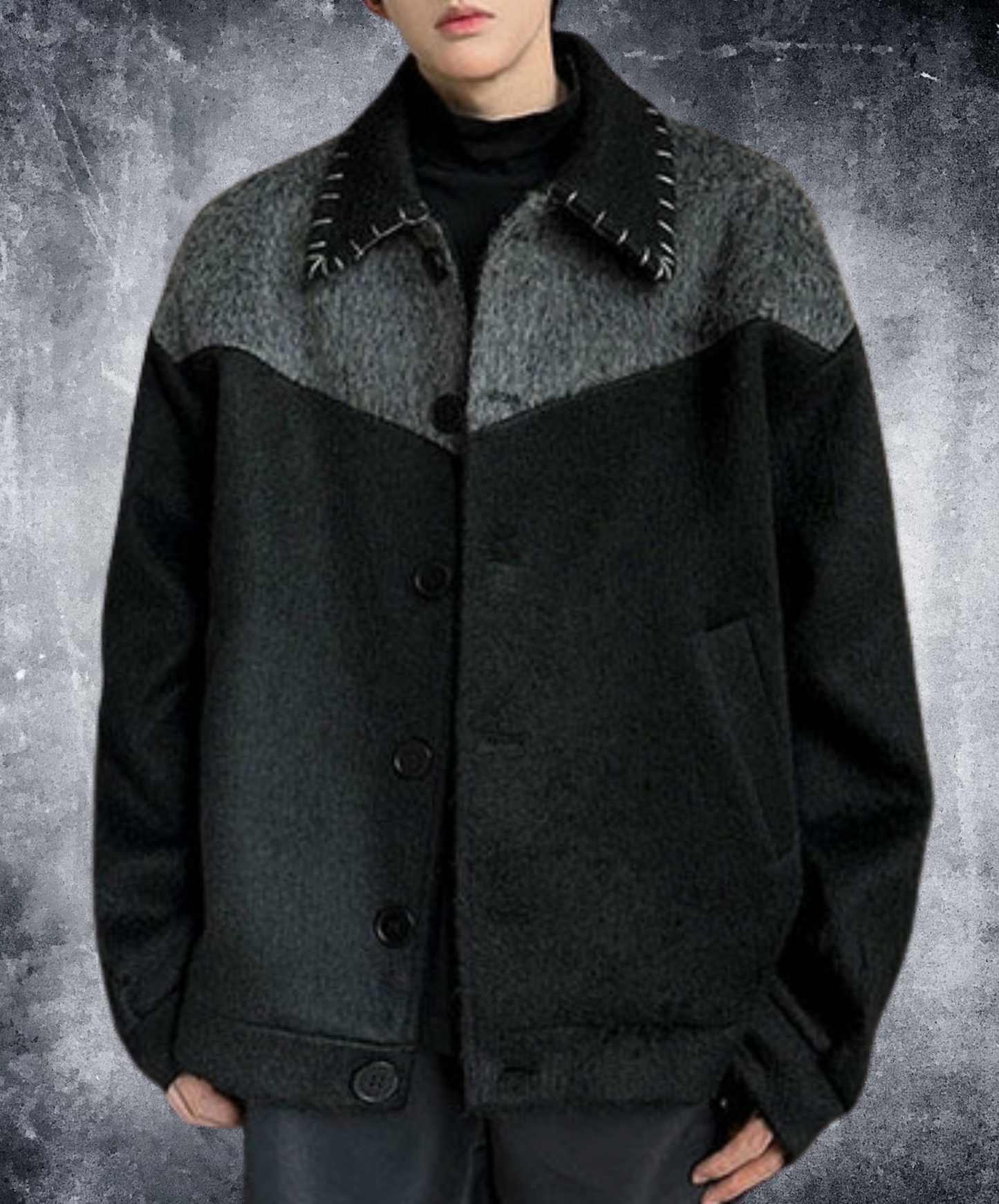 contrast color stitching jacket EN2385