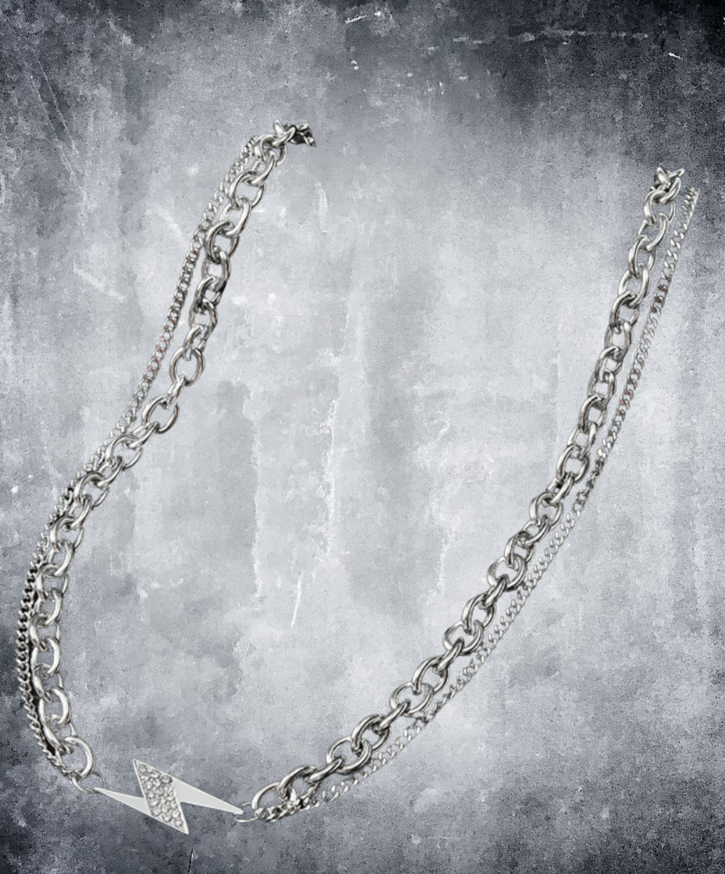 w chain lightning motif necklace EN2344