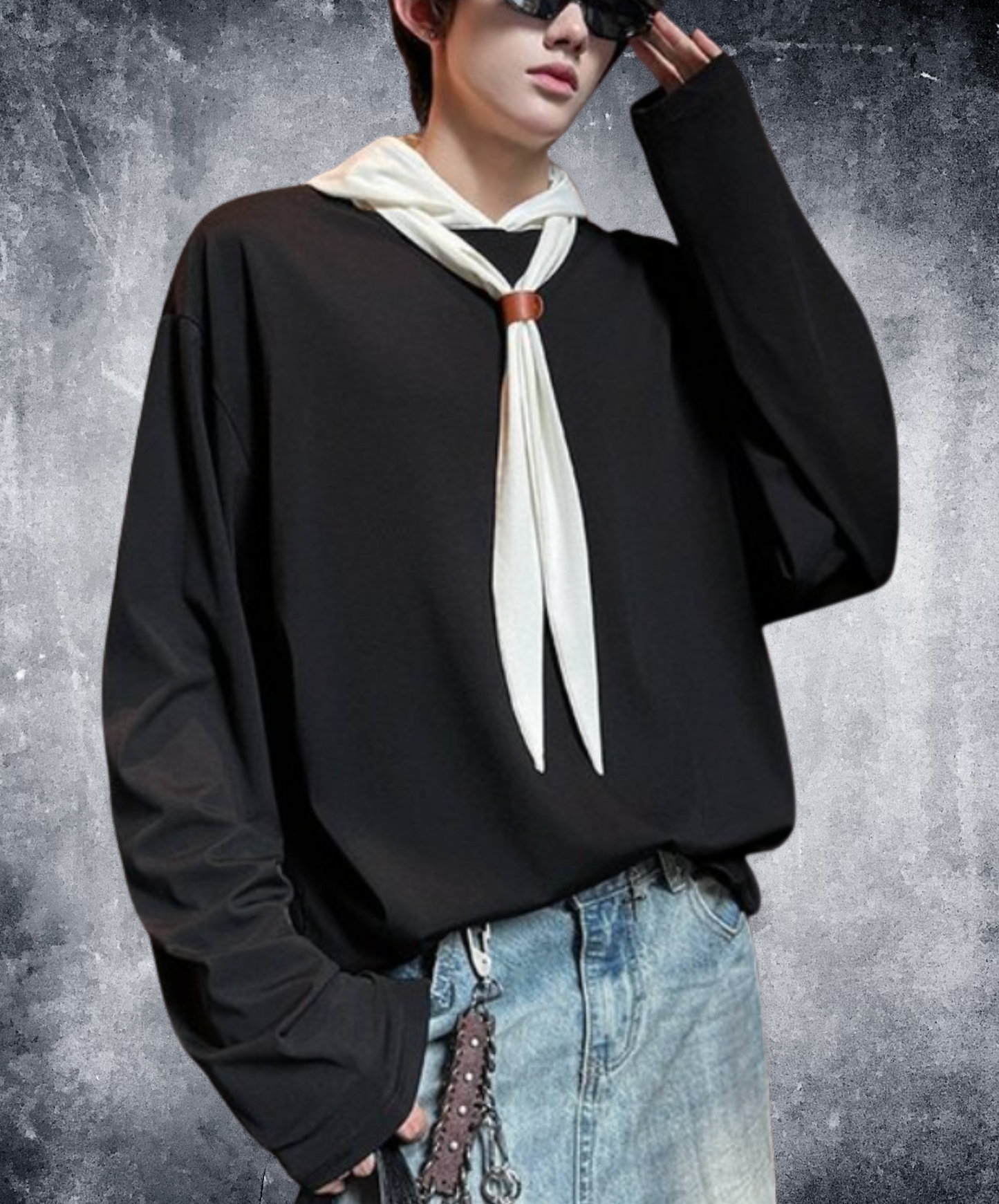 self-tie hood long t-shirt EN2311