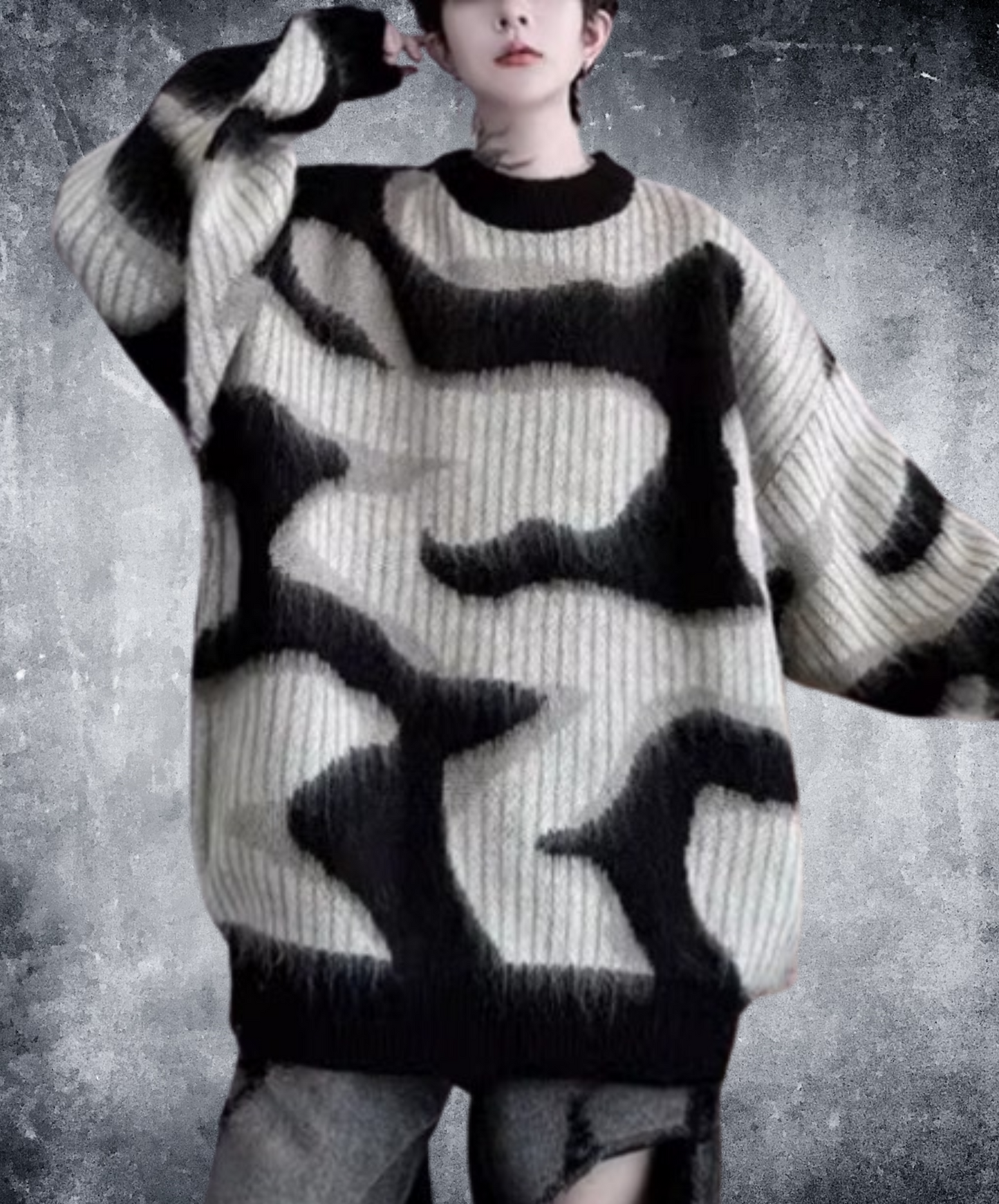 monotone marble sweater EN1873