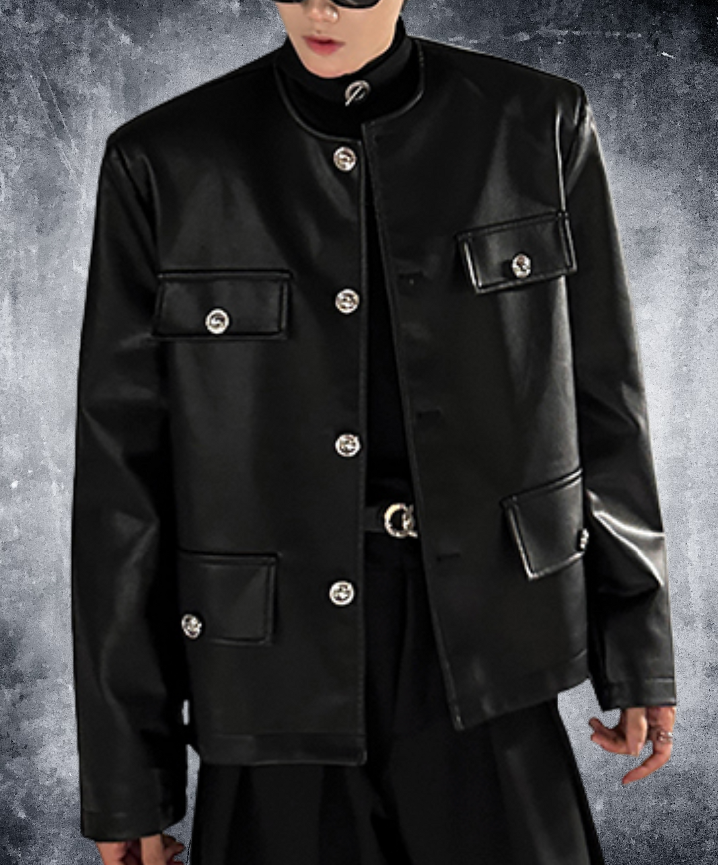 pu leather short riders jacket EN2474