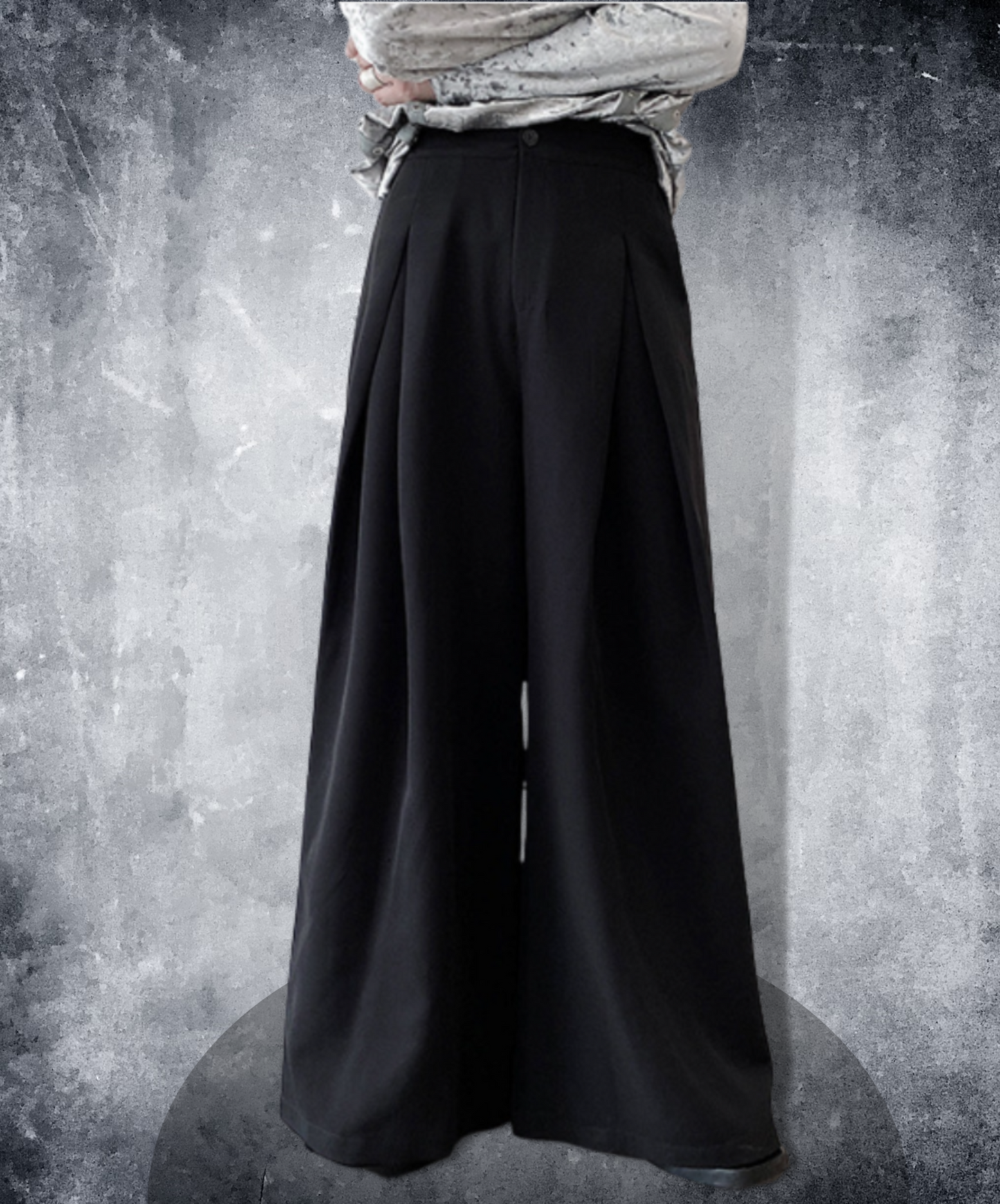 dark wide loose mop pants EN924