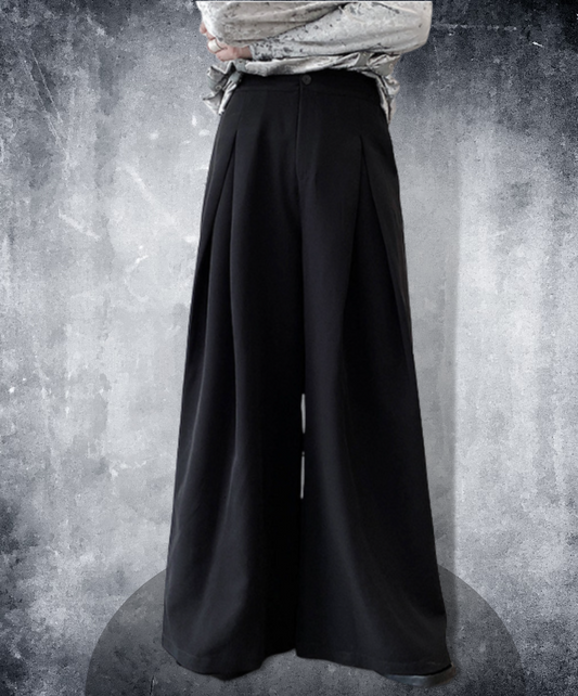 dark wide loose mop pants EN924