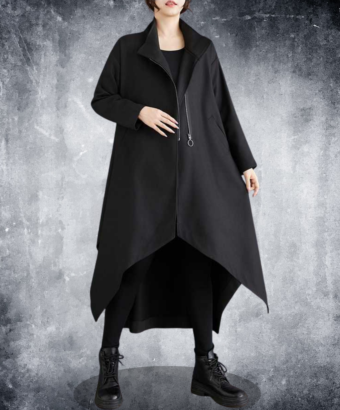 stand collar a-line coat EN2444