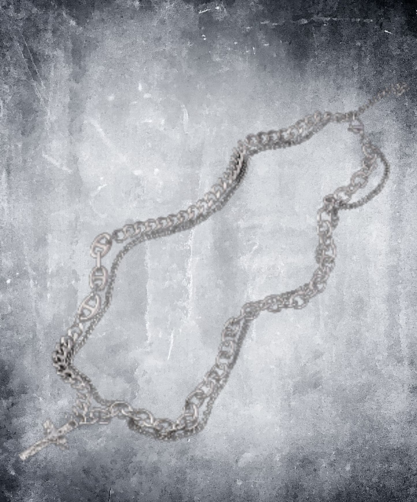dark cross star necklace EN2028