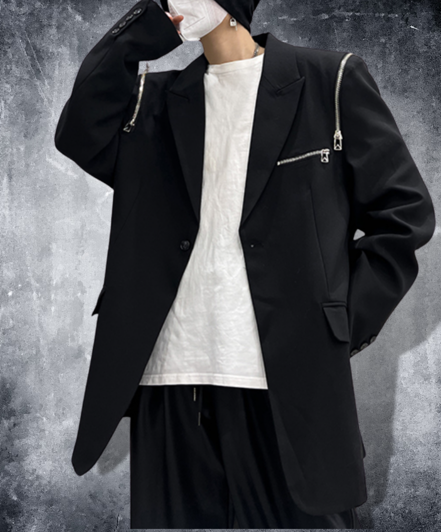 【style59】dark mode outfit set EN1862(jacket + shirt + pants set)