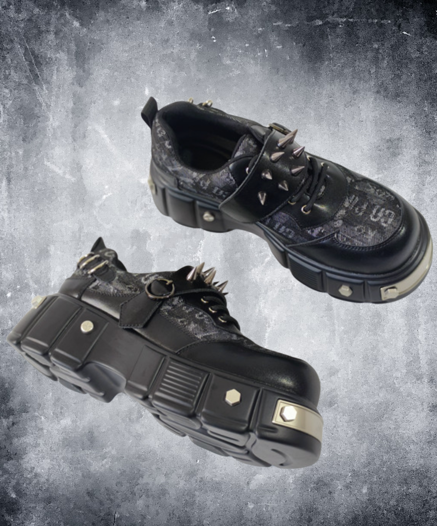stud-decorated English letters shoes EN2197
