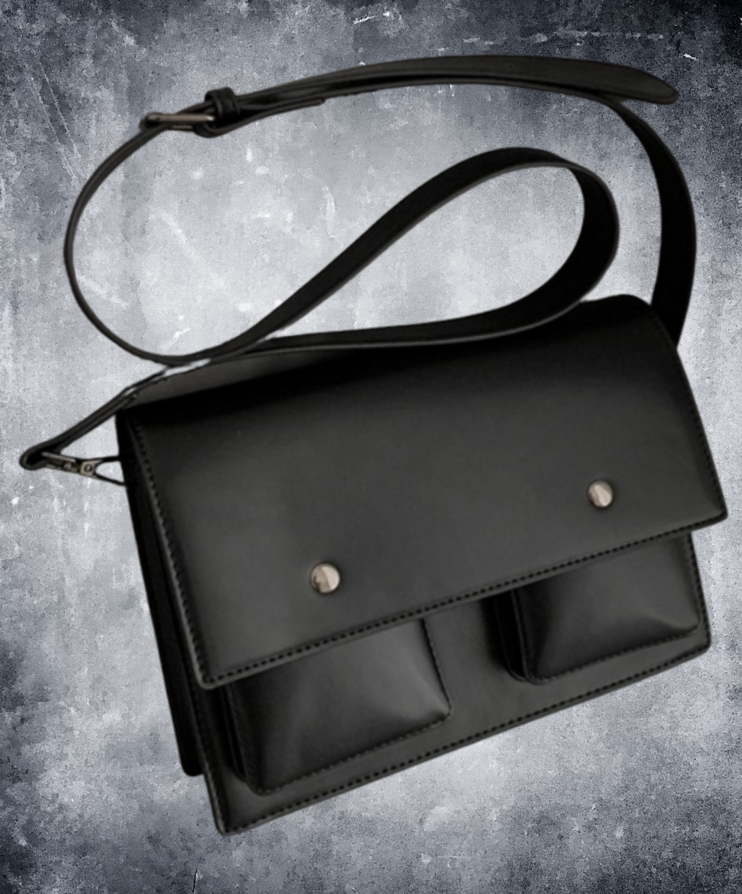 square round button with open pocket bag EN2104