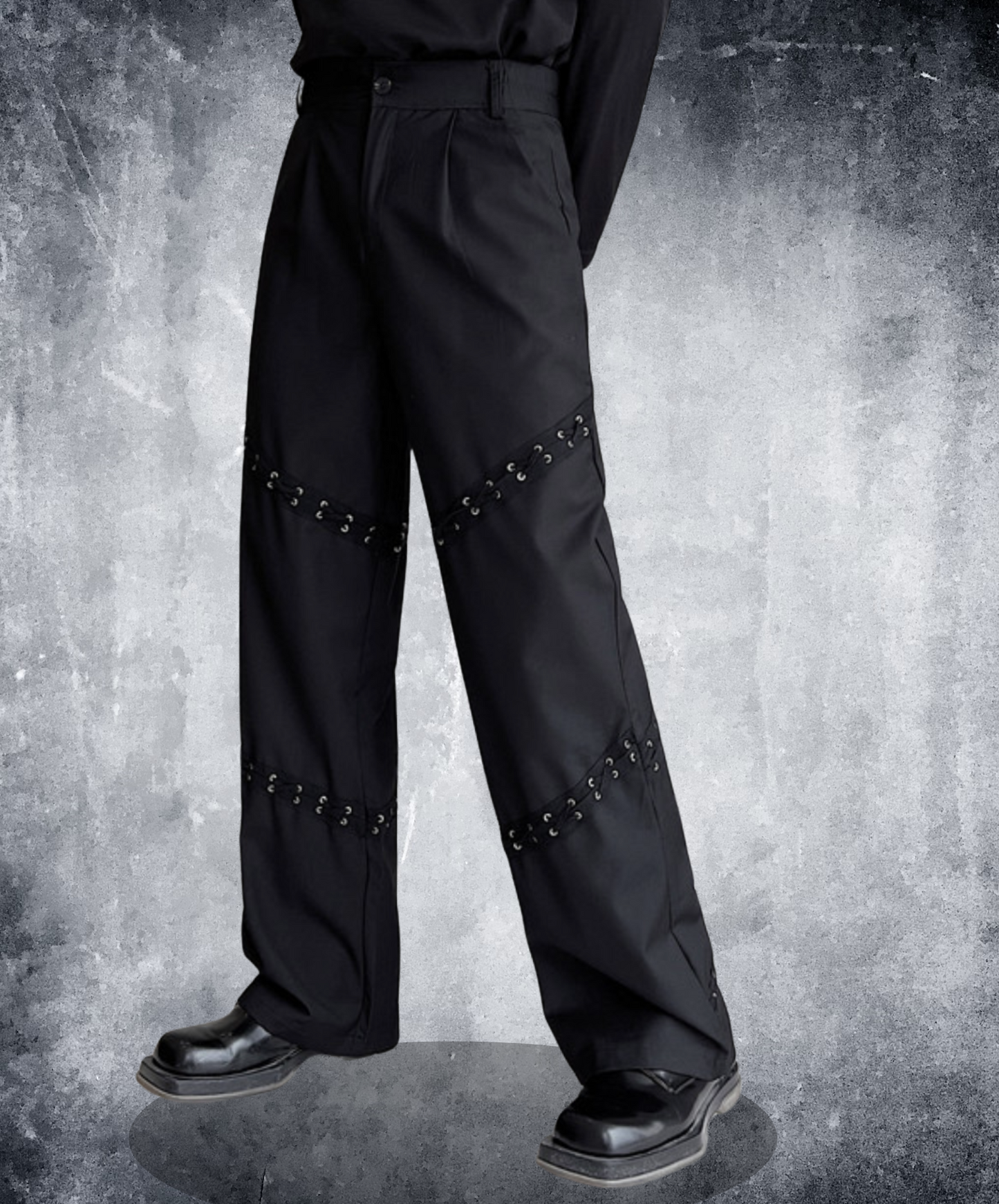 elastic waistband with perforated ribbon pants EN2120