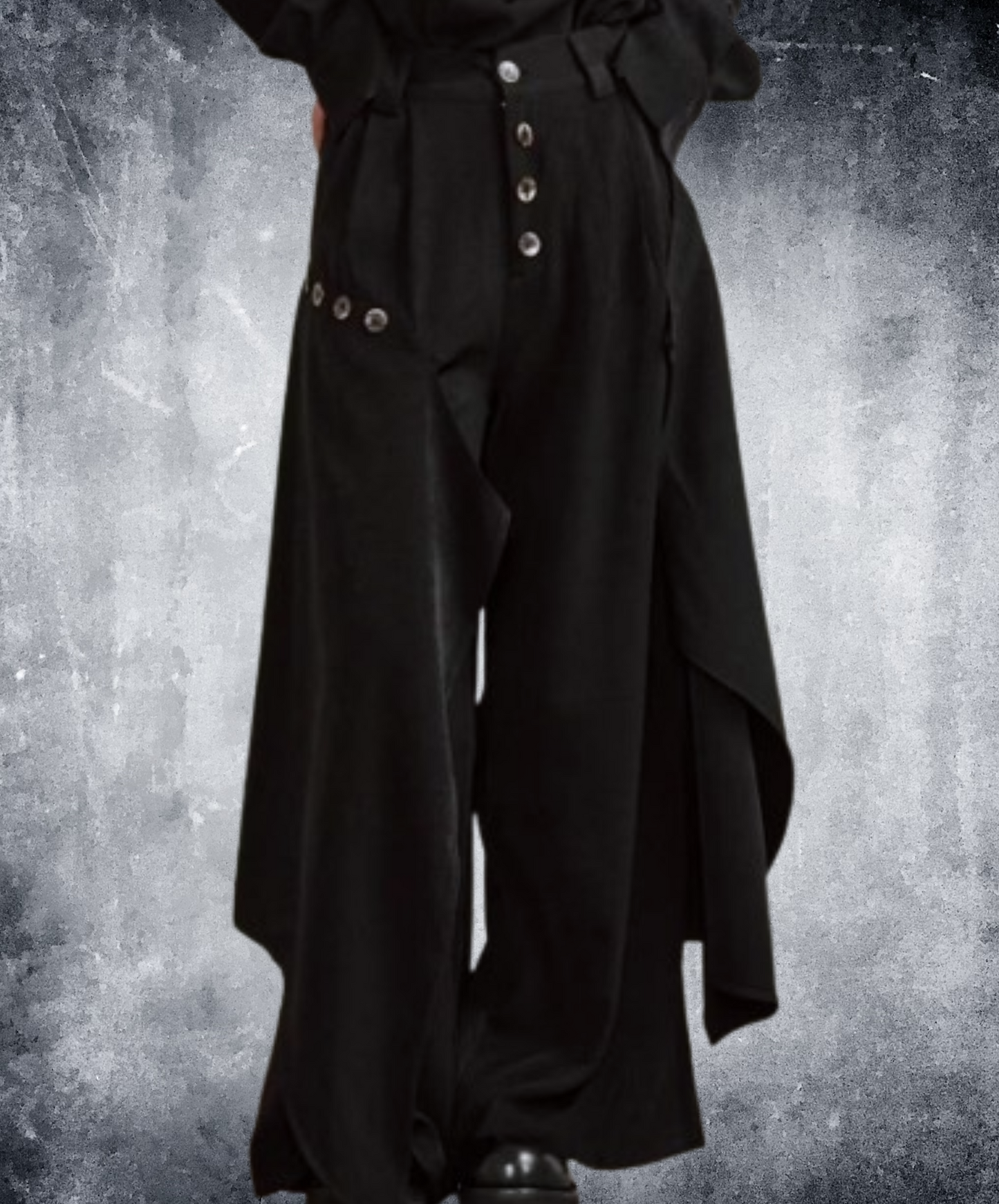 dark layered wide pants EN1866