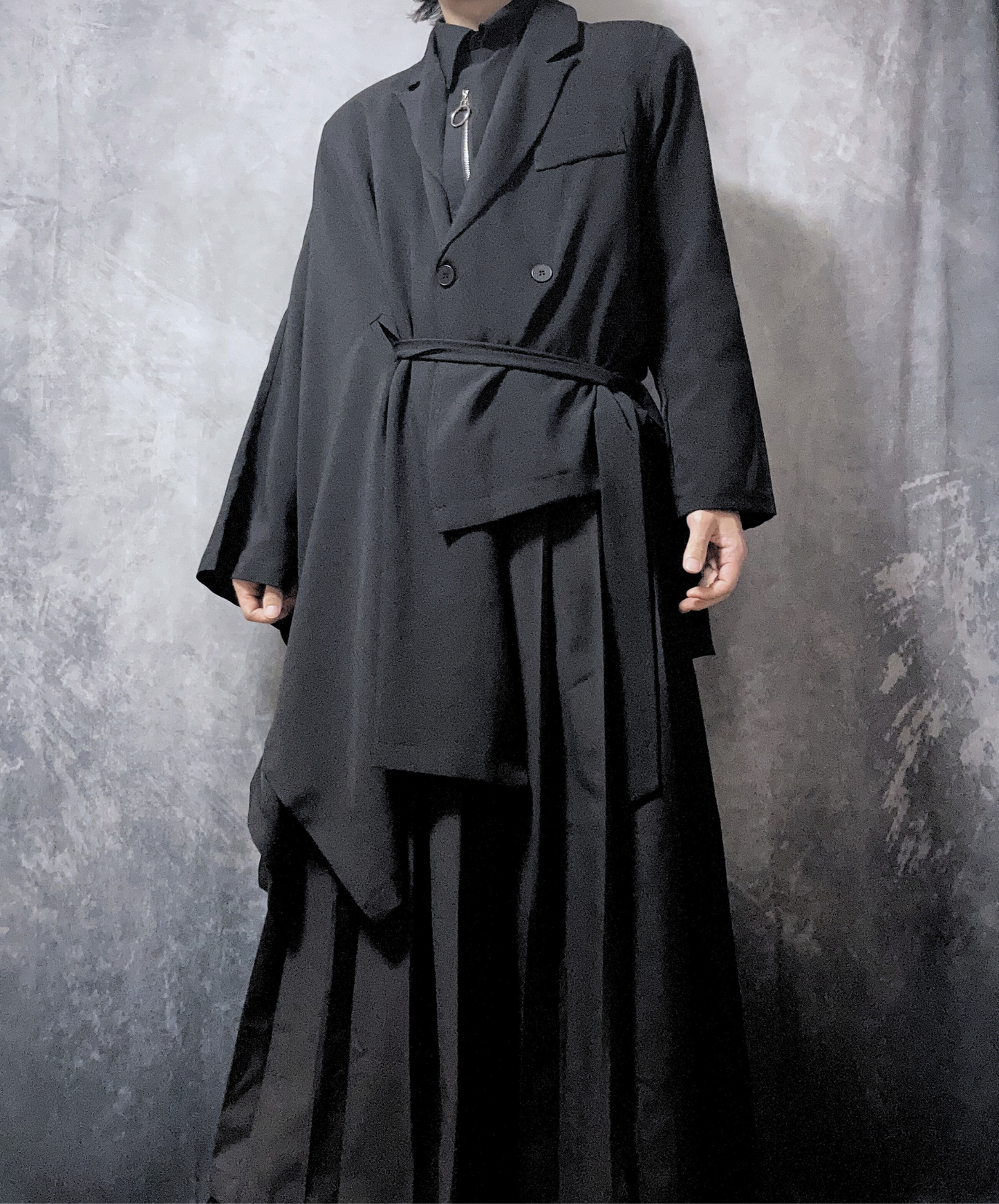 【style67】dark mode outfit set EN1891(jacket + shirt + skirt set)
