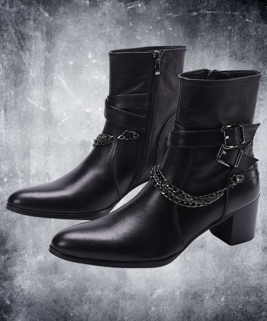 cross belt smooth boots EN2081