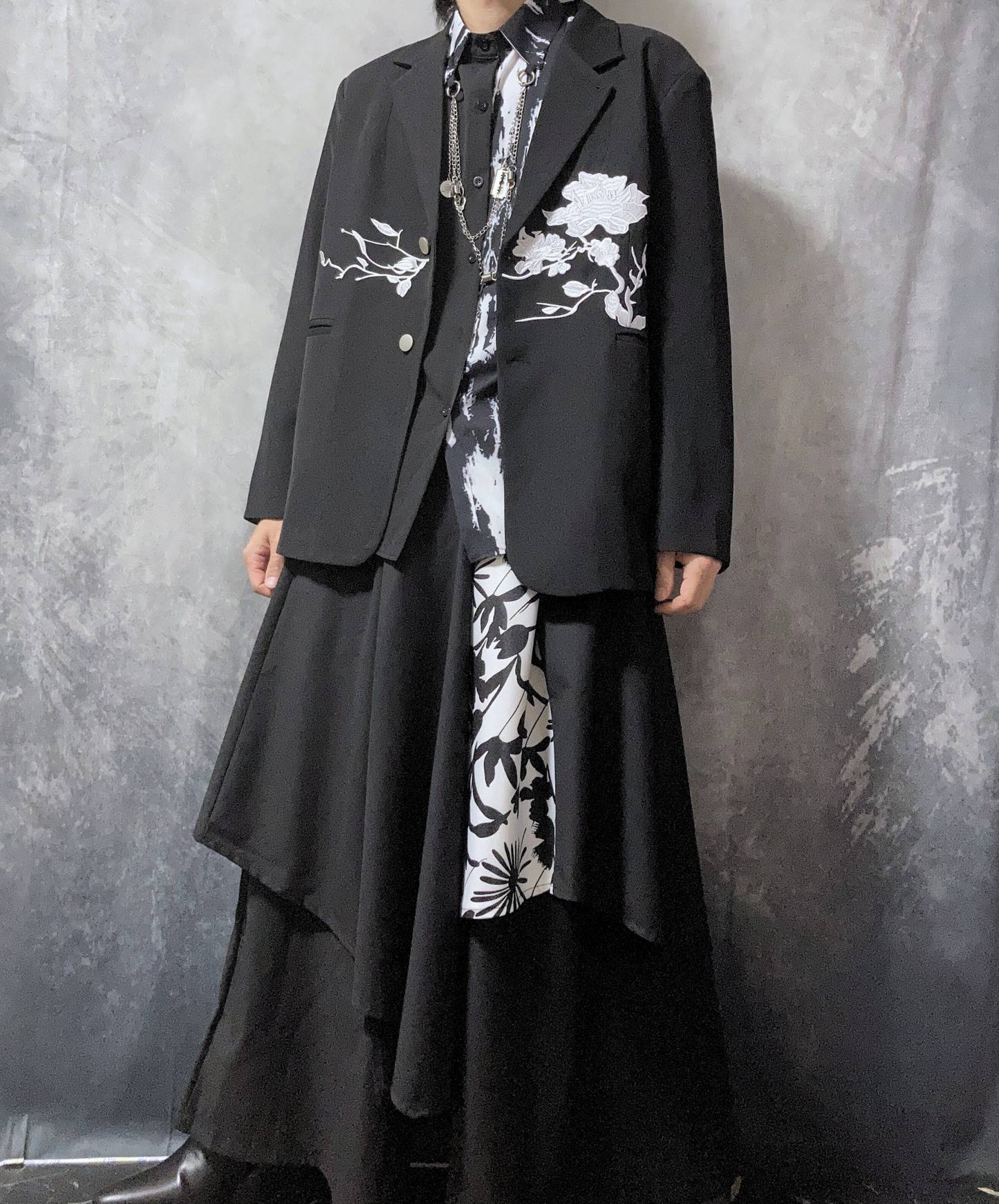 【style60】dark mode outfit set EN1863(jacket + shirt + pants set)