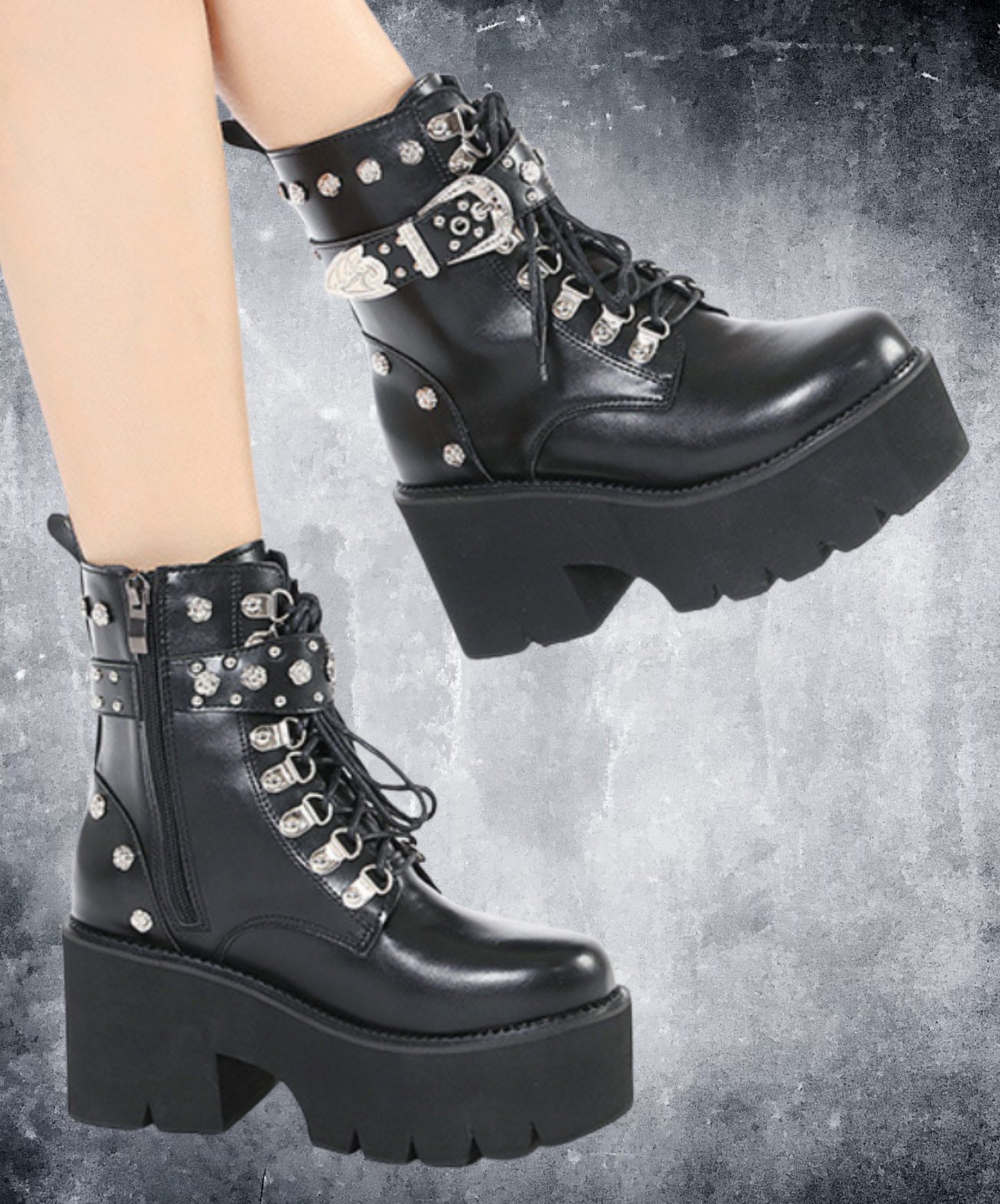 gorgeous metal part decoration boots EN2313