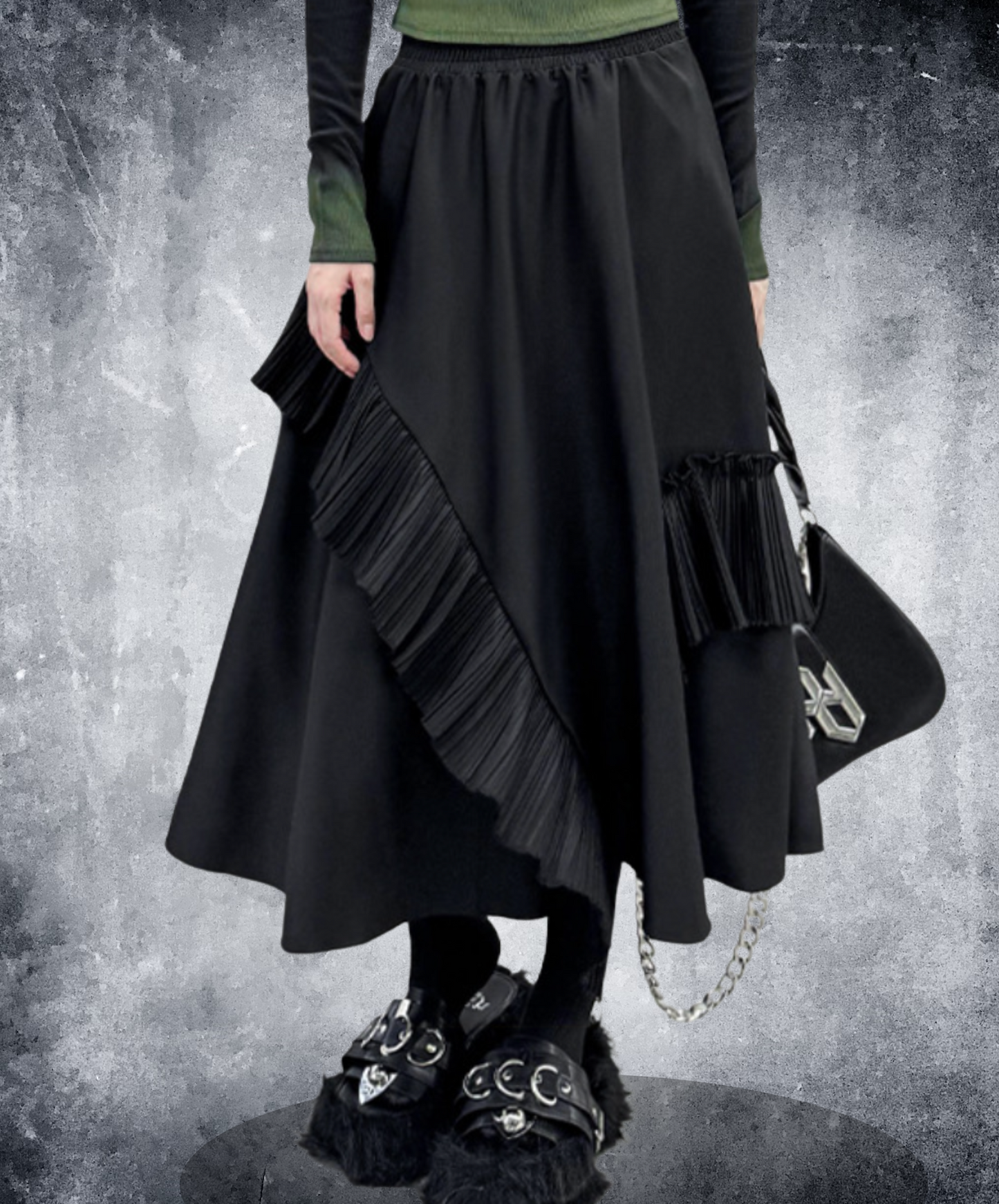 pleated ruffle decoration skirt EN2334
