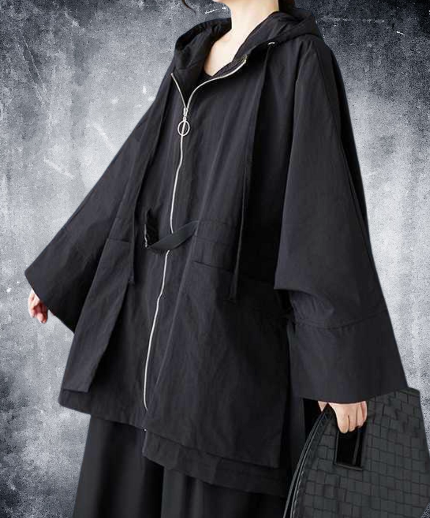 dark oversized waistband hoodie EN2451