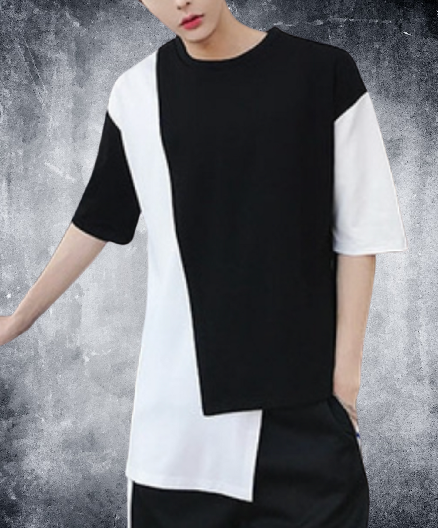 Irregular patchwork high contrast t-shirt EN2261