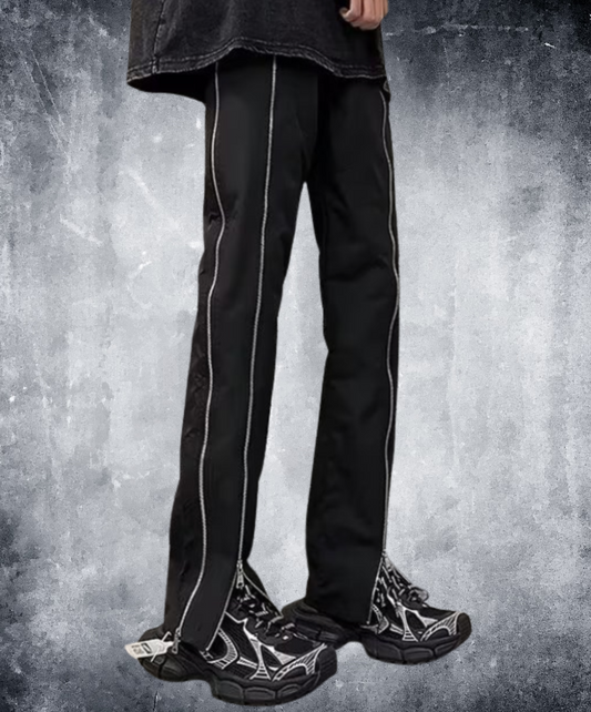 double zipper line pants EN2409