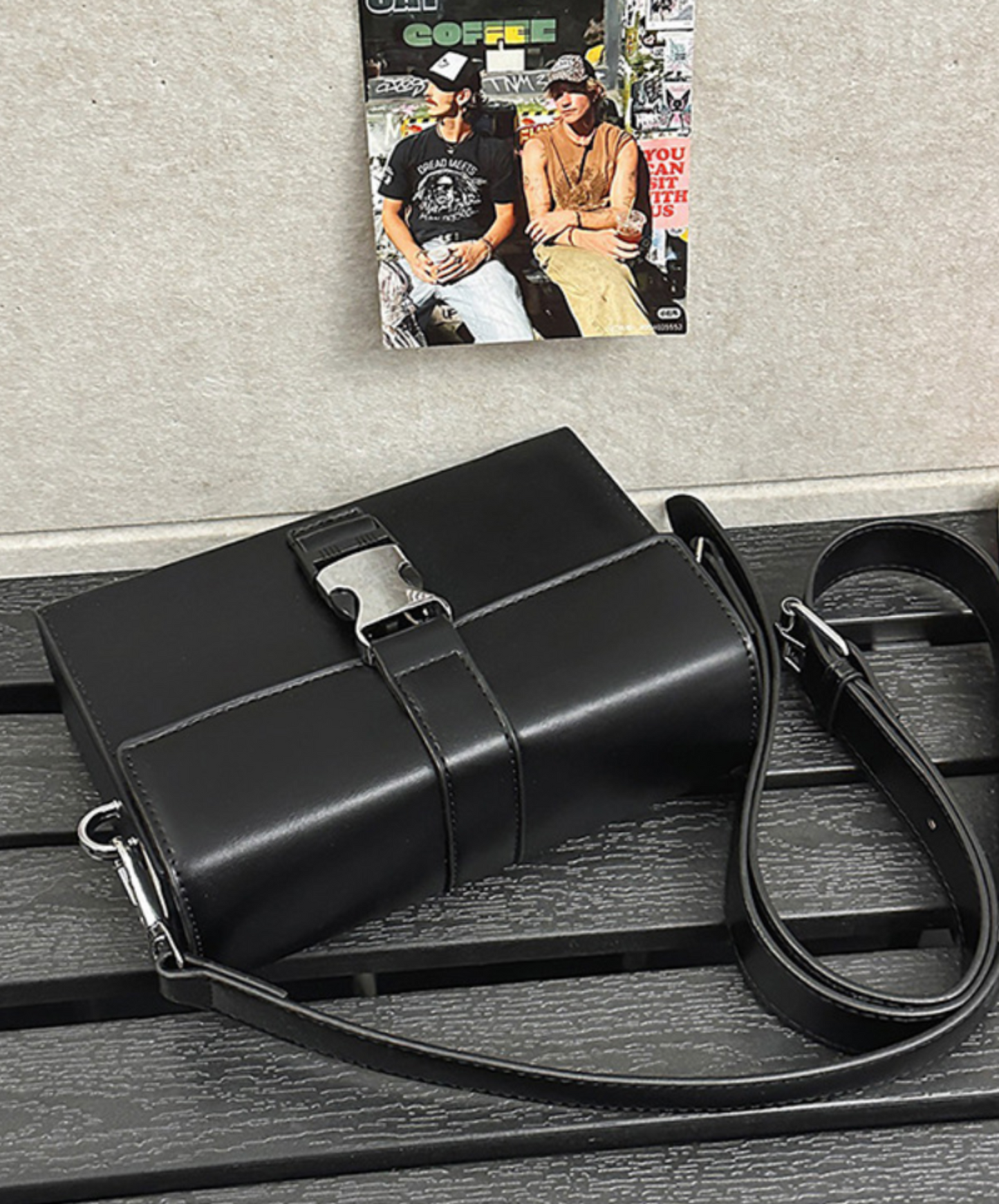 metal buckle square shoulder bag EN2103
