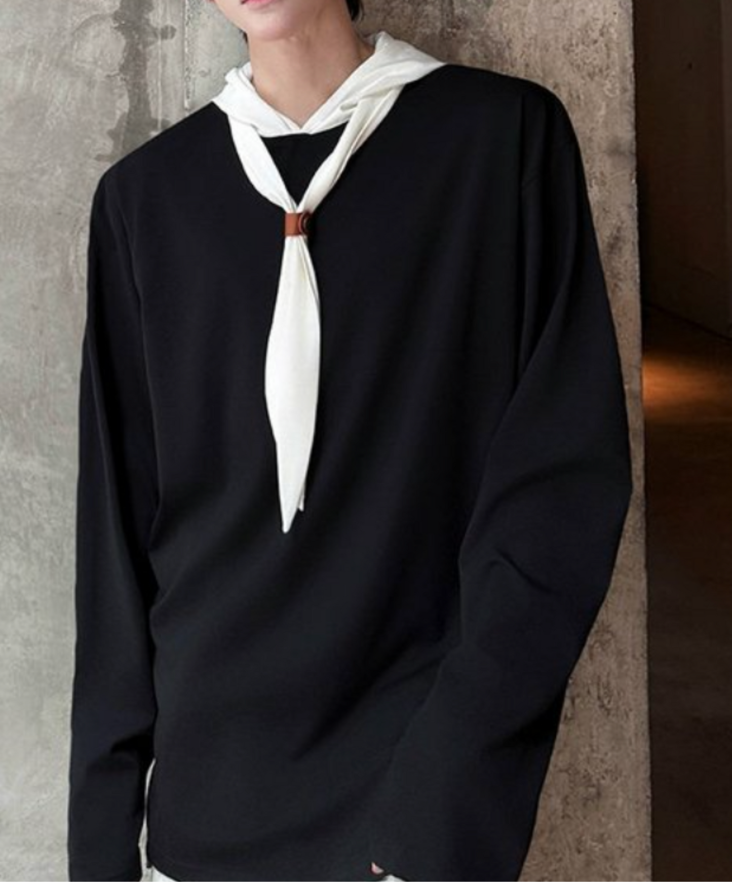 self-tie hood long t-shirt EN2311