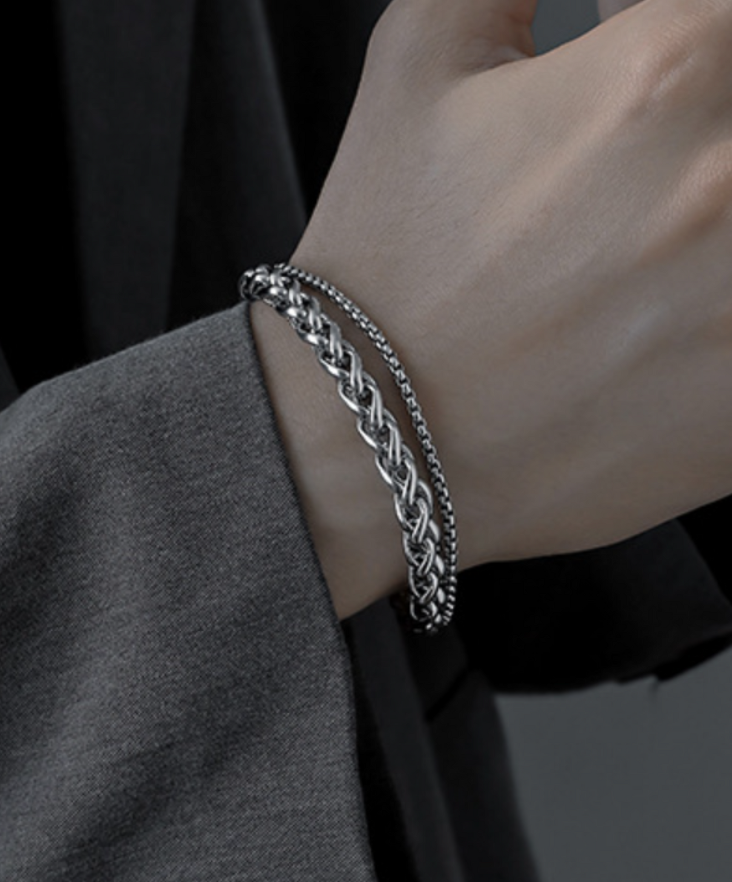 retro keel motif double bracelet EN1596