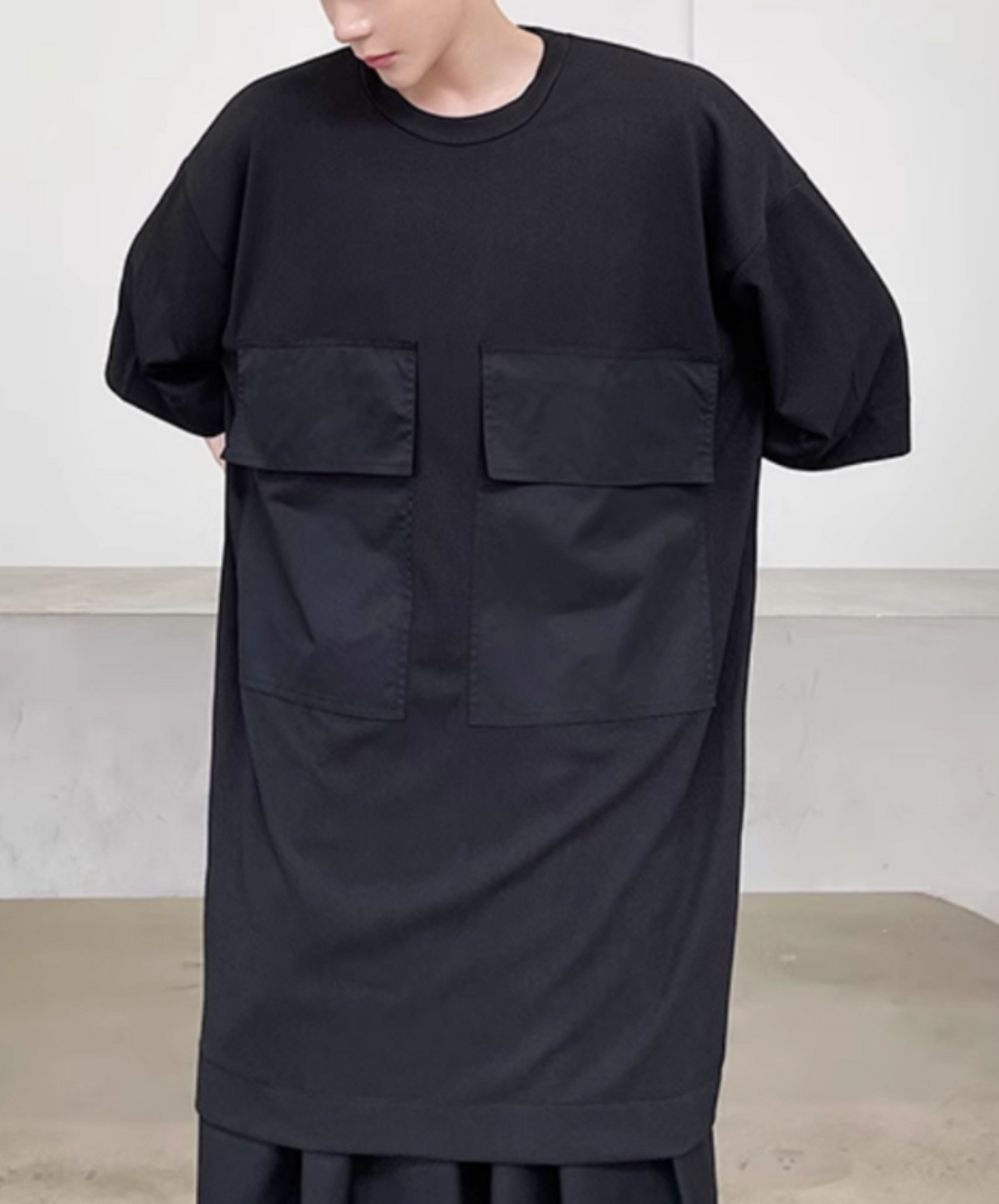 super big pocket long t-shirt EN2110