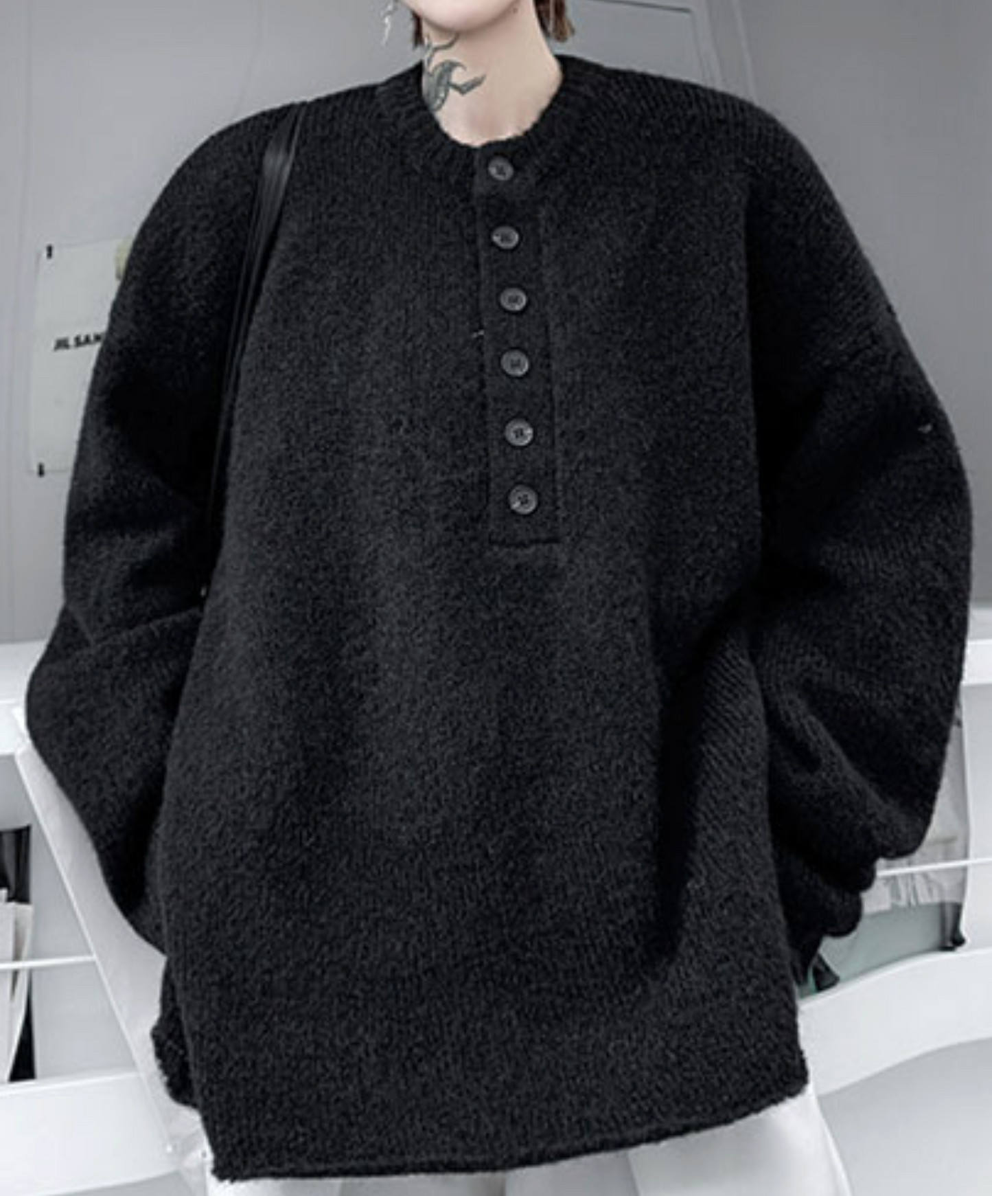 drop shoulder thick sweater EN2459