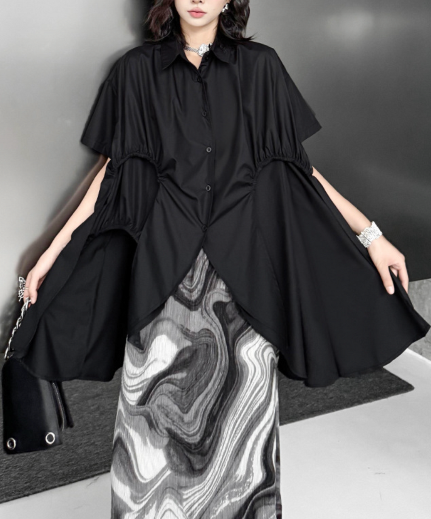 dark special browsing design long shirt EN2317