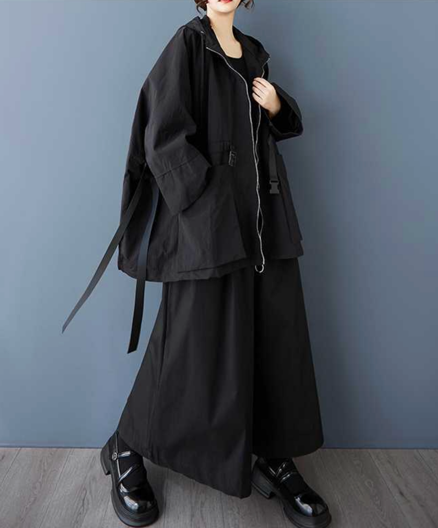 dark oversized waistband hoodie EN2451