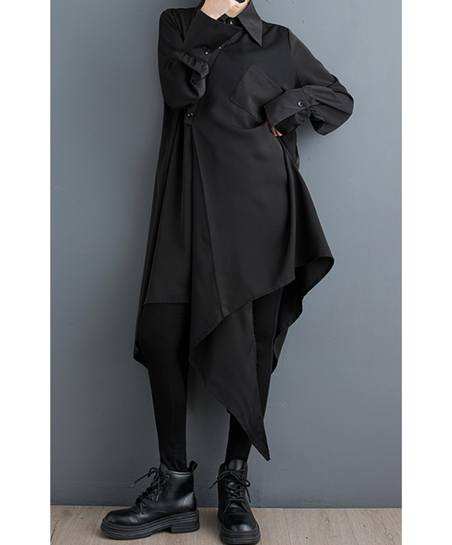 asymmetric irregular design dress long shirt EN1659