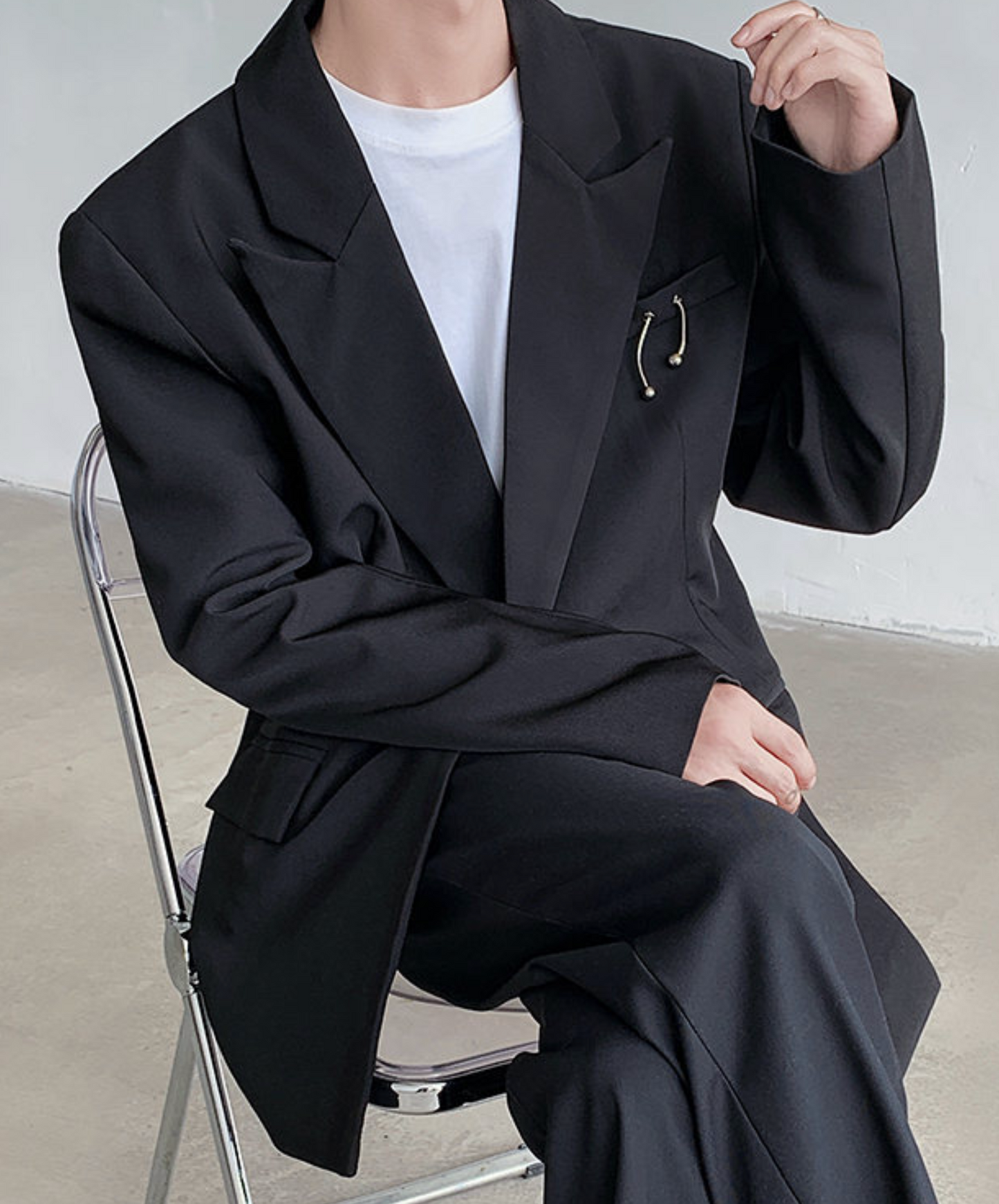 sharp lapel collar jacket EN2367