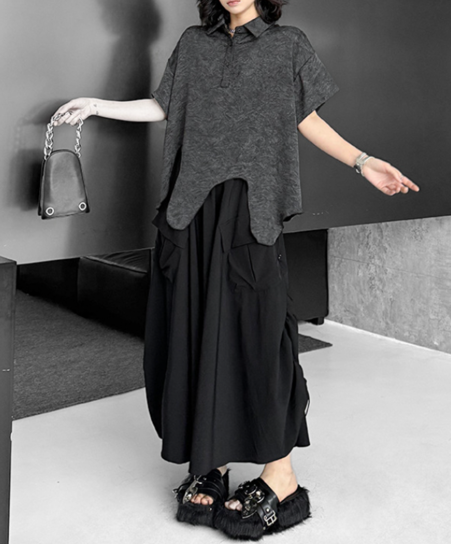 3d pocket side browsing wide pants EN2321