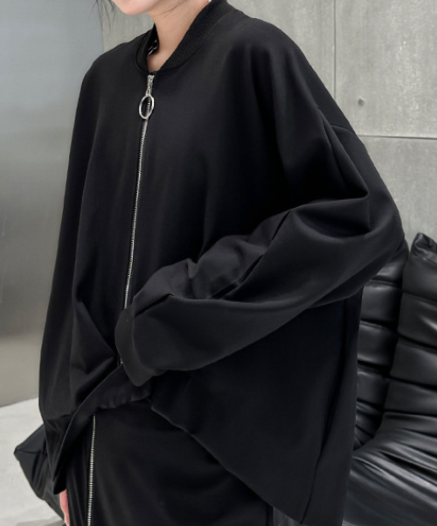 dark deformed hem design jacket EN2356