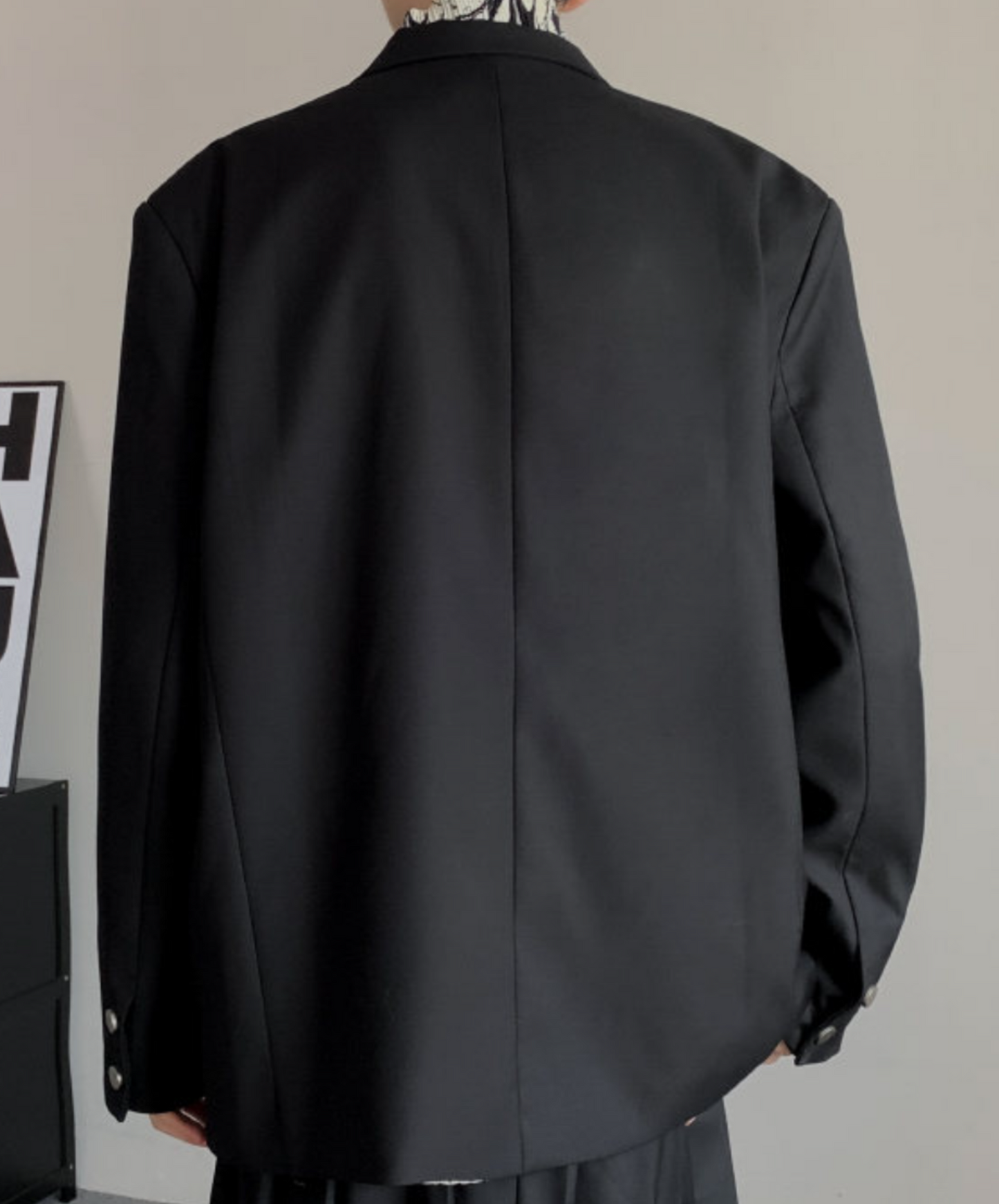 dark chinese style rose embroidery tailored jacket EN1535