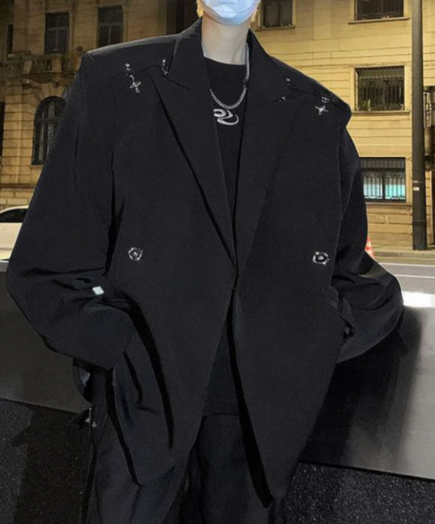 【style78】dark mode outfit set EN2534(jacket + shirt + pants set)