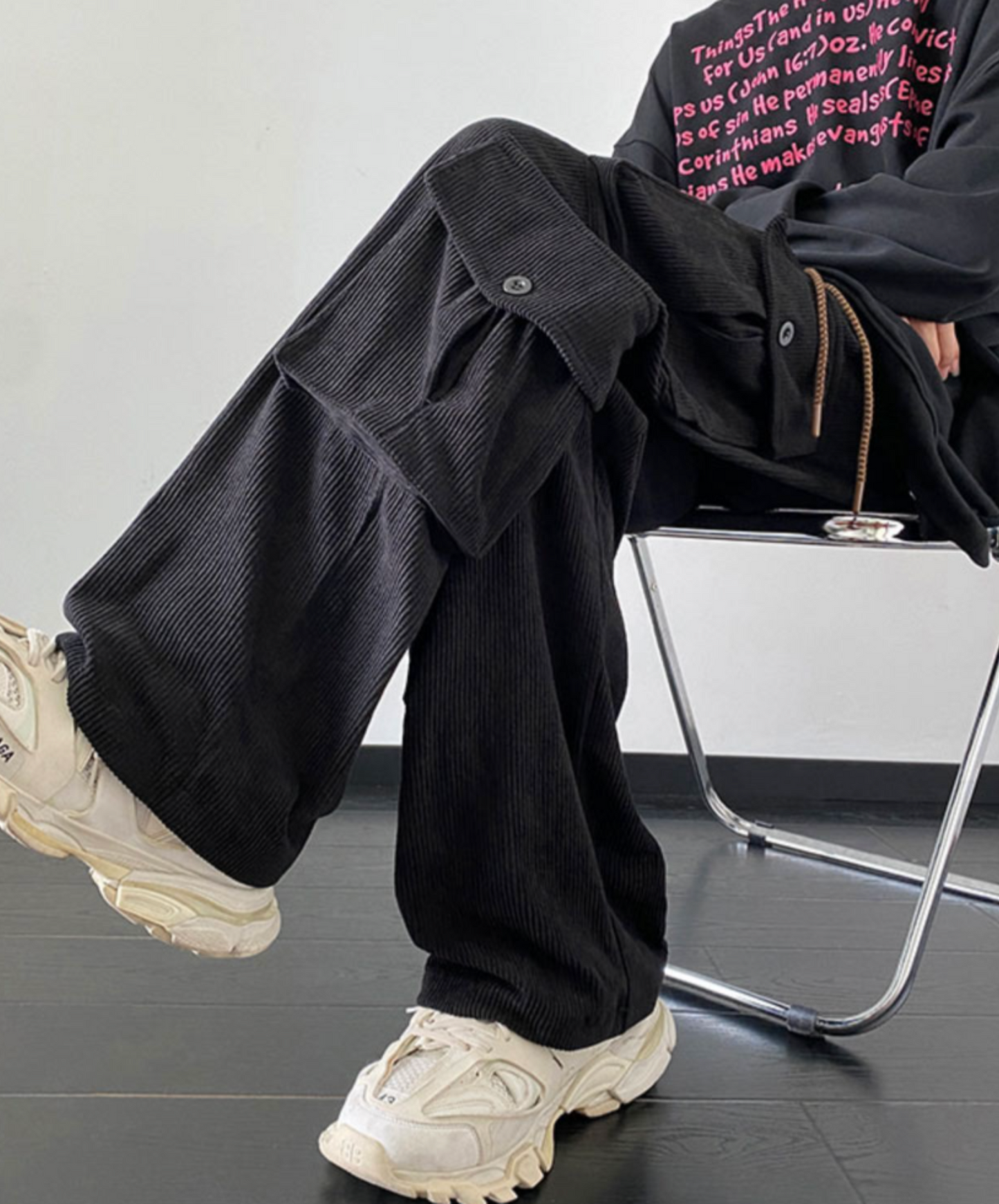 multi-pocket corduroy cargo pants EN2348
