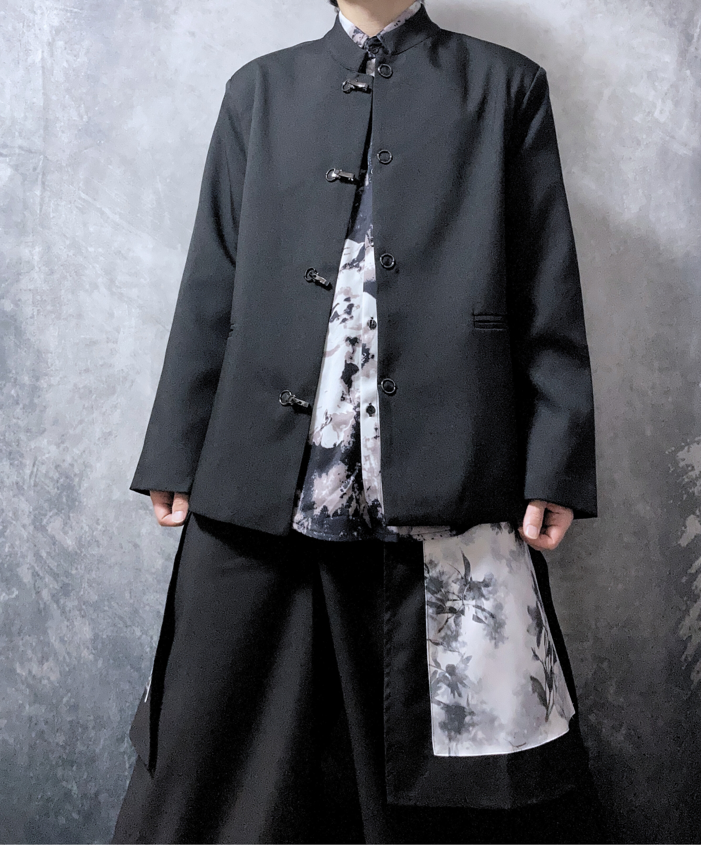 【style68】dark mode outfit set EN1892(jacket + shirt + pants set)