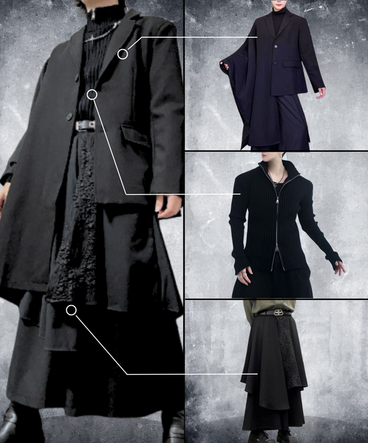 【style62】dark mode outfit set EN1877(jacket + sweater + pants set)