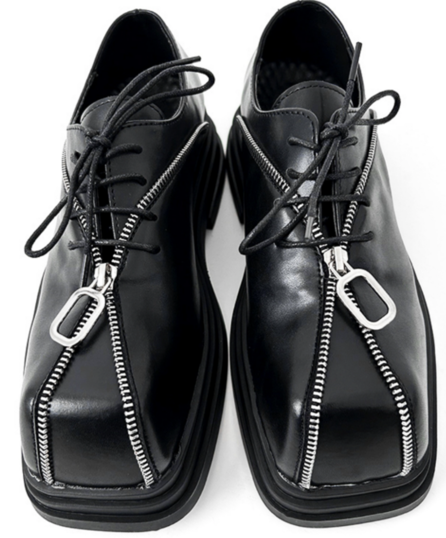square head punk zipper design shoes EN1921