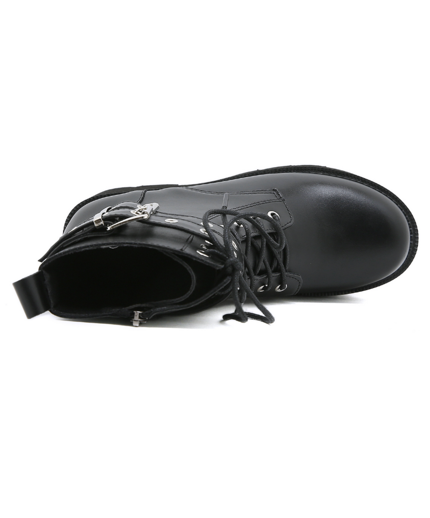 simple double belt design zip up boots EN2315