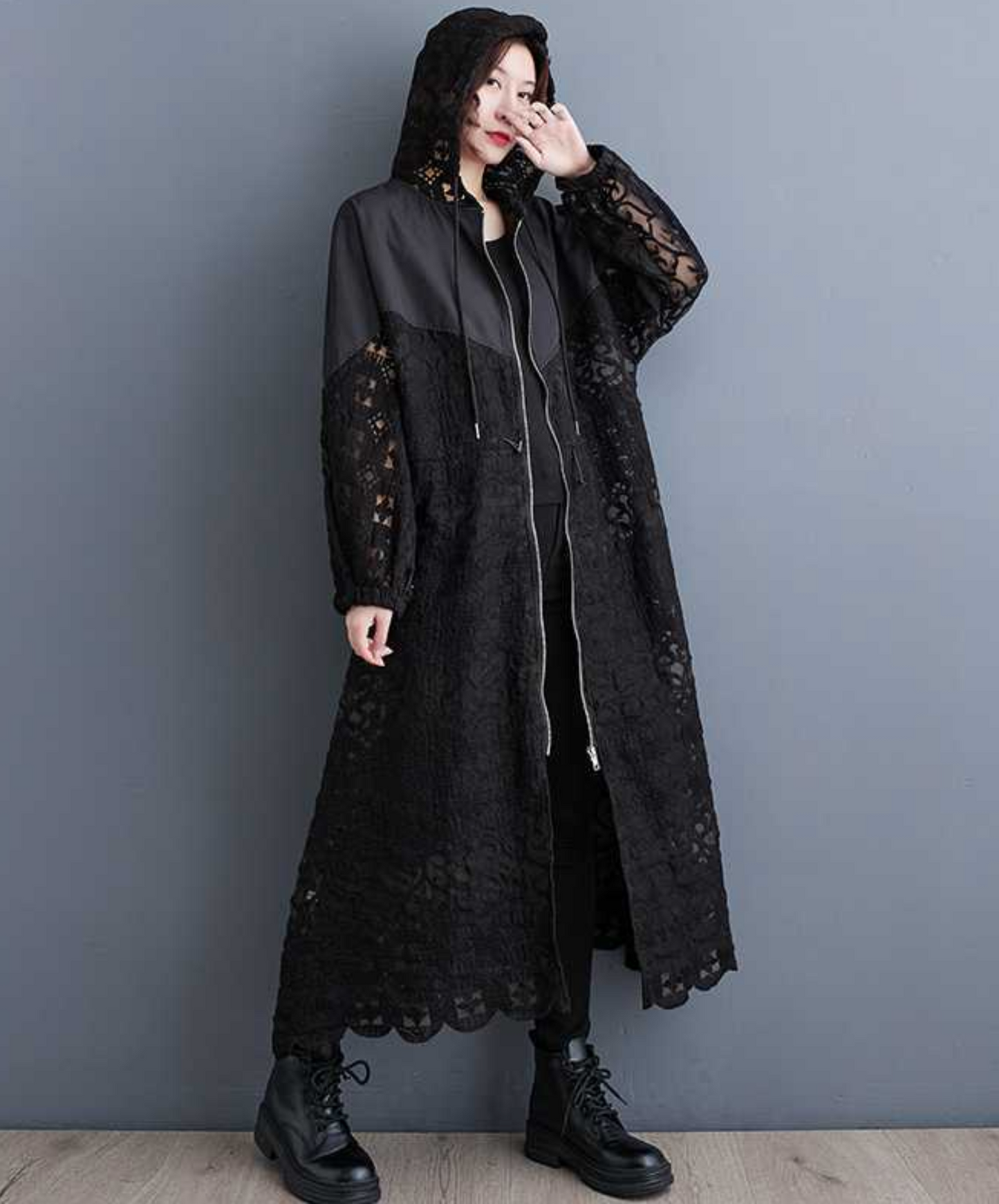a line lacey hoodie EN2355