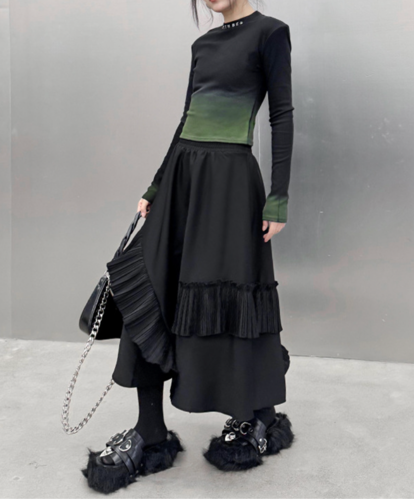 pleated ruffle decoration skirt EN2334