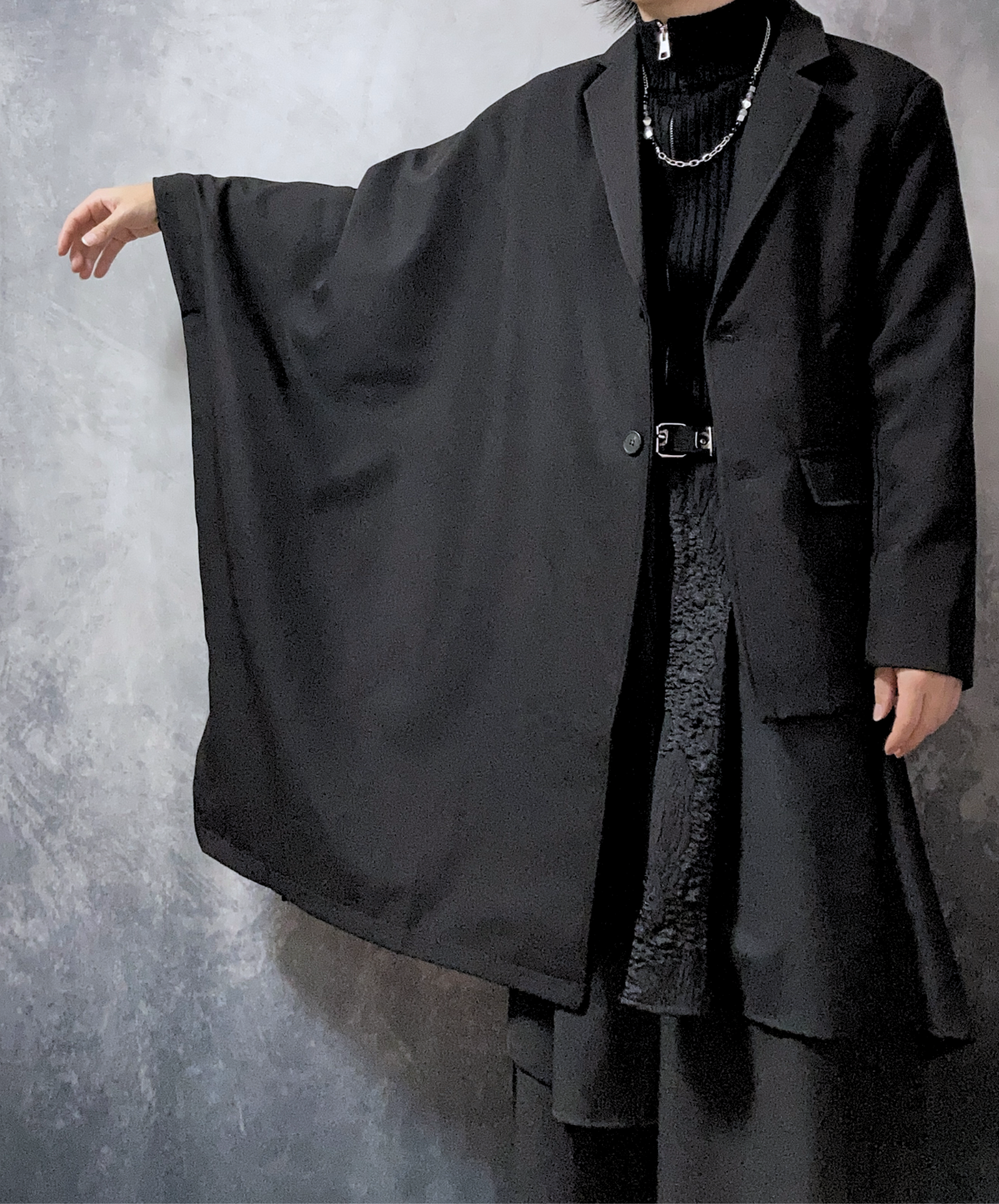 【style62】dark mode outfit set EN1877(jacket + sweater + pants set)