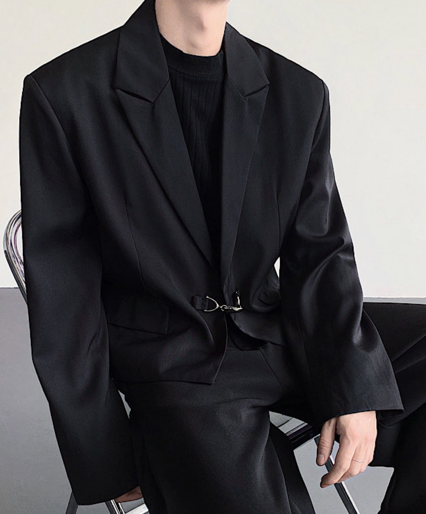 silver buckle loose jacket EN2472